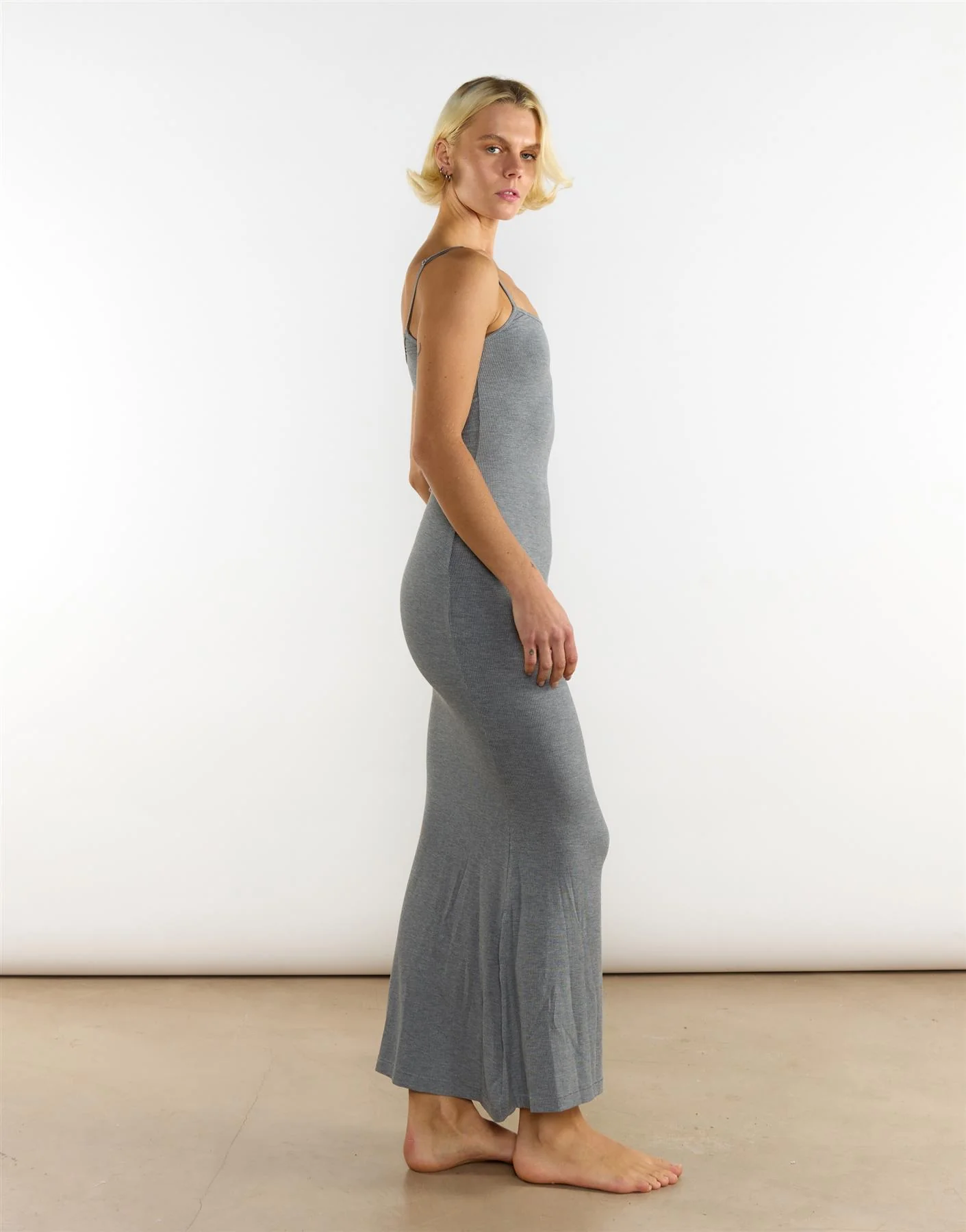 Sleeveless Maxi Dress - Dark Grey Marl - Image 4