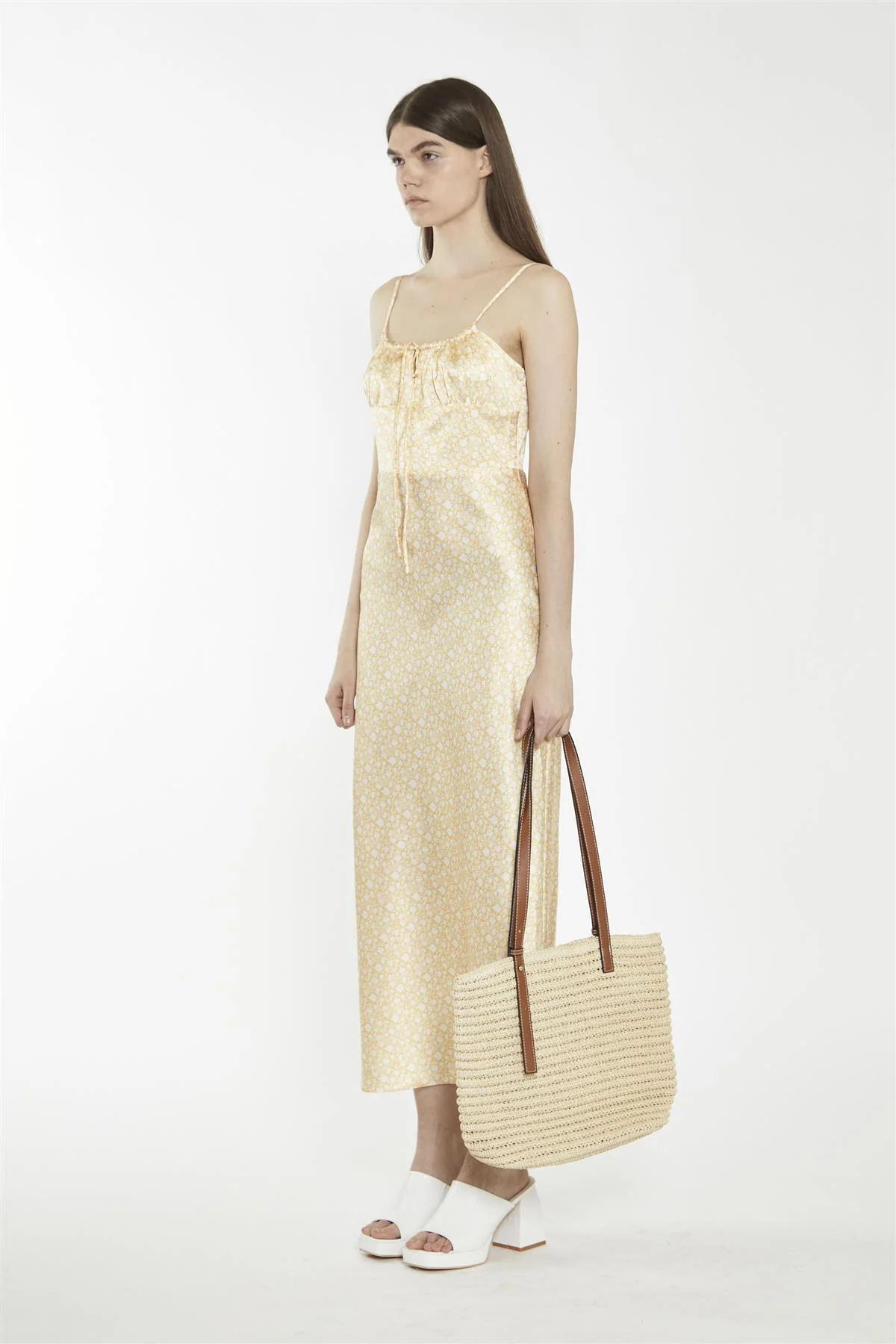 Sleeveless Slip Midi Dress - Amber Ditsy Folk - Image 3