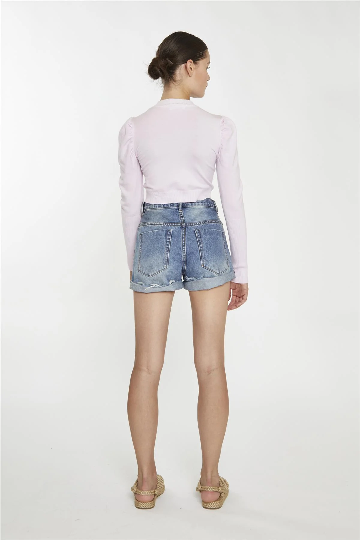 Soft-Pink High-Neck Crop-Jumper - Image 2