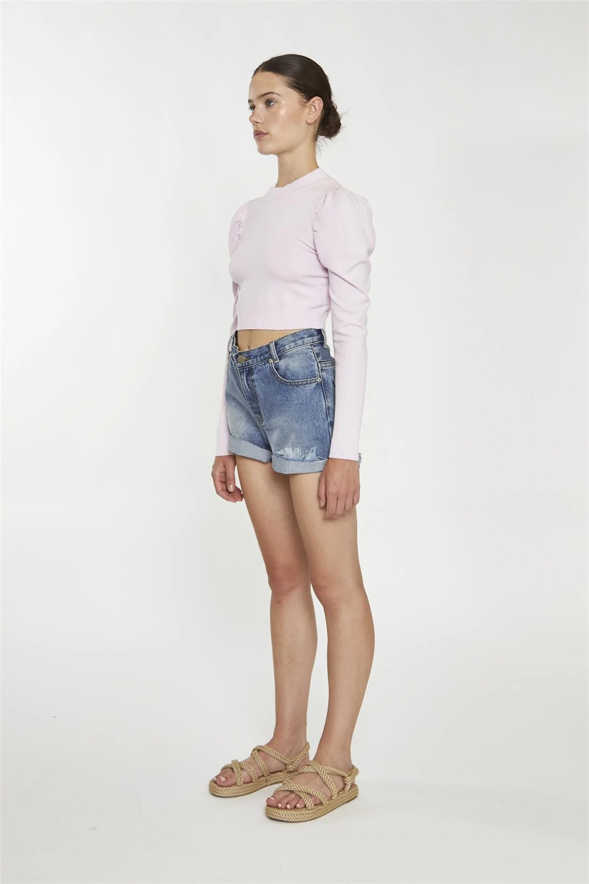 Soft-Pink High-Neck Crop-Jumper - Image 4