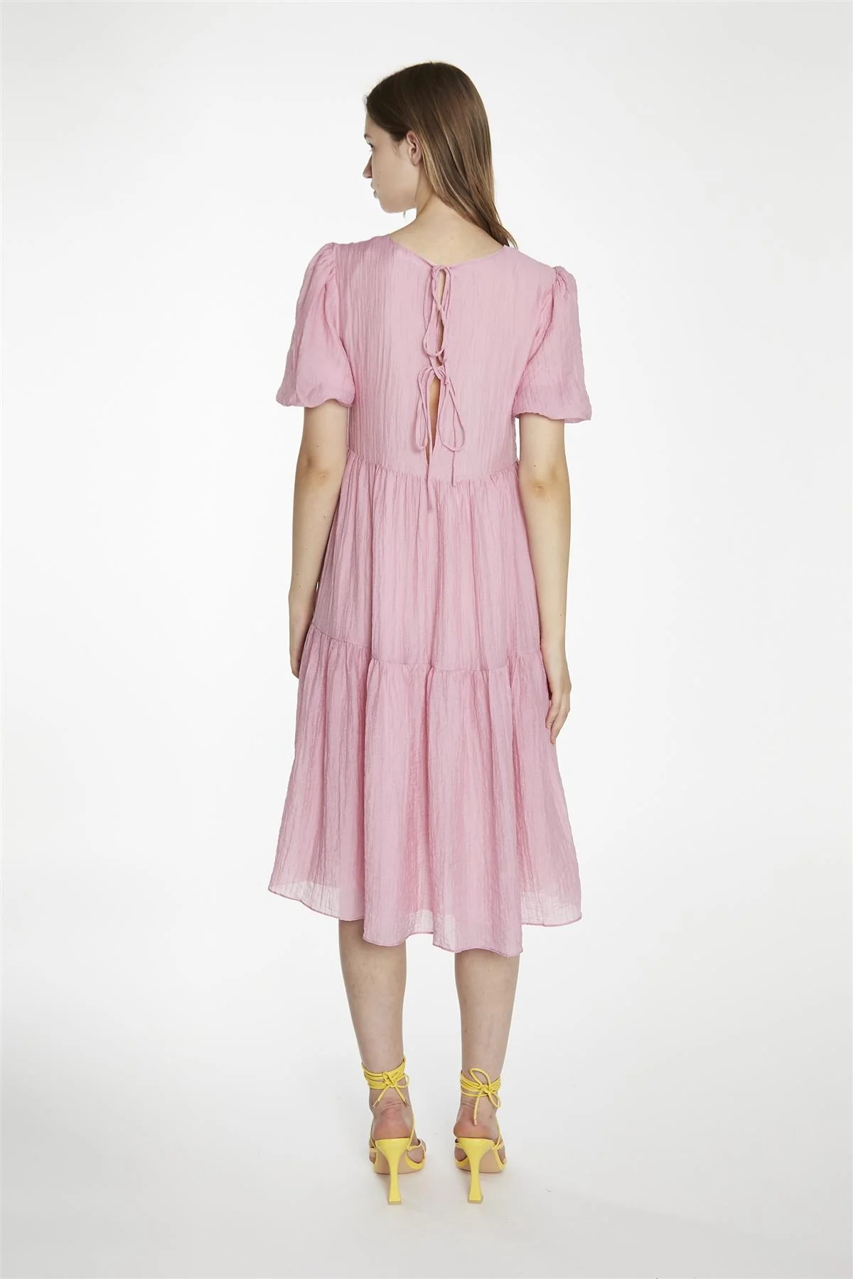 Soft-Pink Tiered Midi-Dress - Image 2