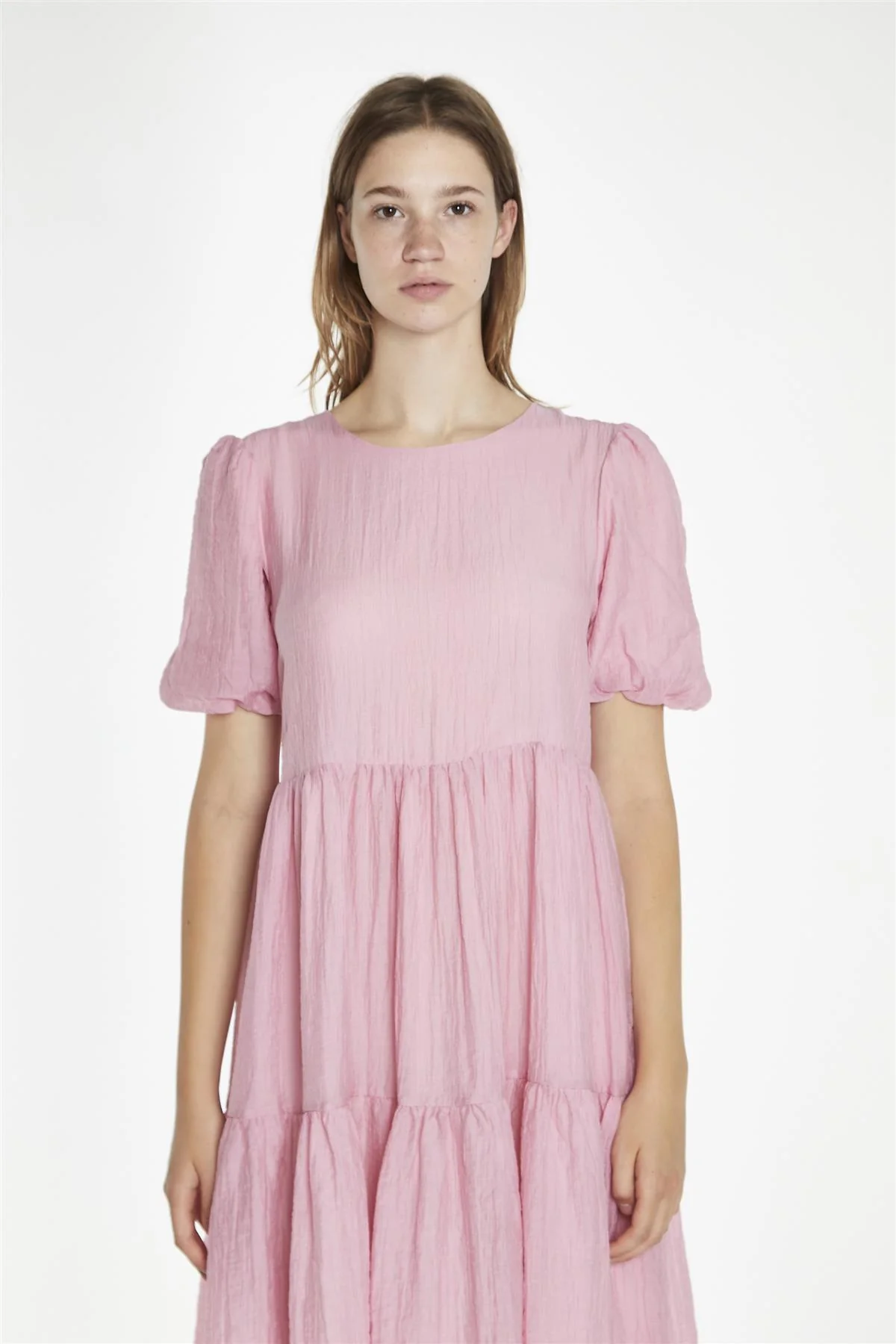 Soft-Pink Tiered Midi-Dress - Image 3