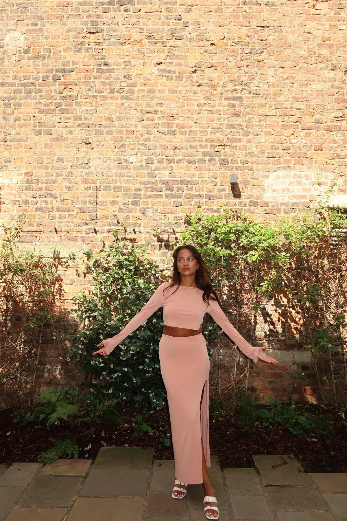 Soft-Terracotta Round-Neck Crop-Top - Image 3