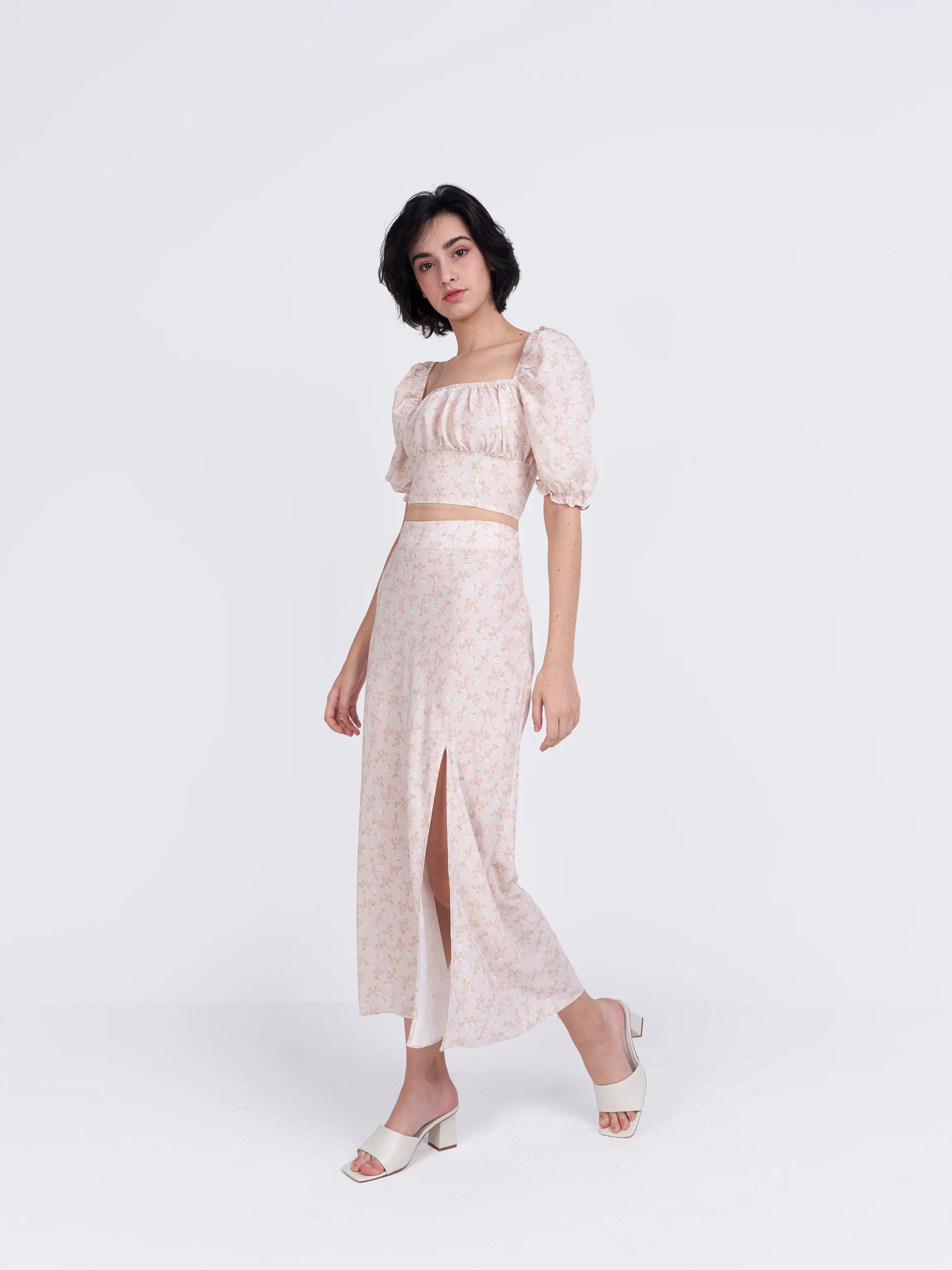 Glamorous Care Stone Ditsy Floral Top