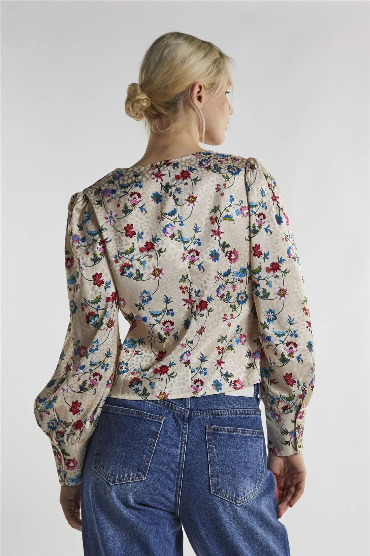 Stone Multi Floral Long Sleeve Top - Image 2