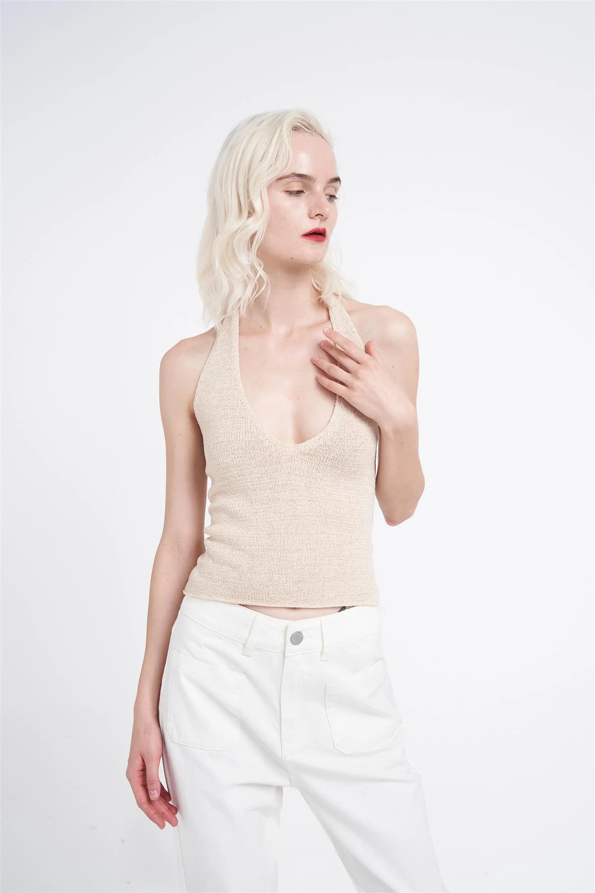 Stone Plunge Halter-Neck-Top - Image 3