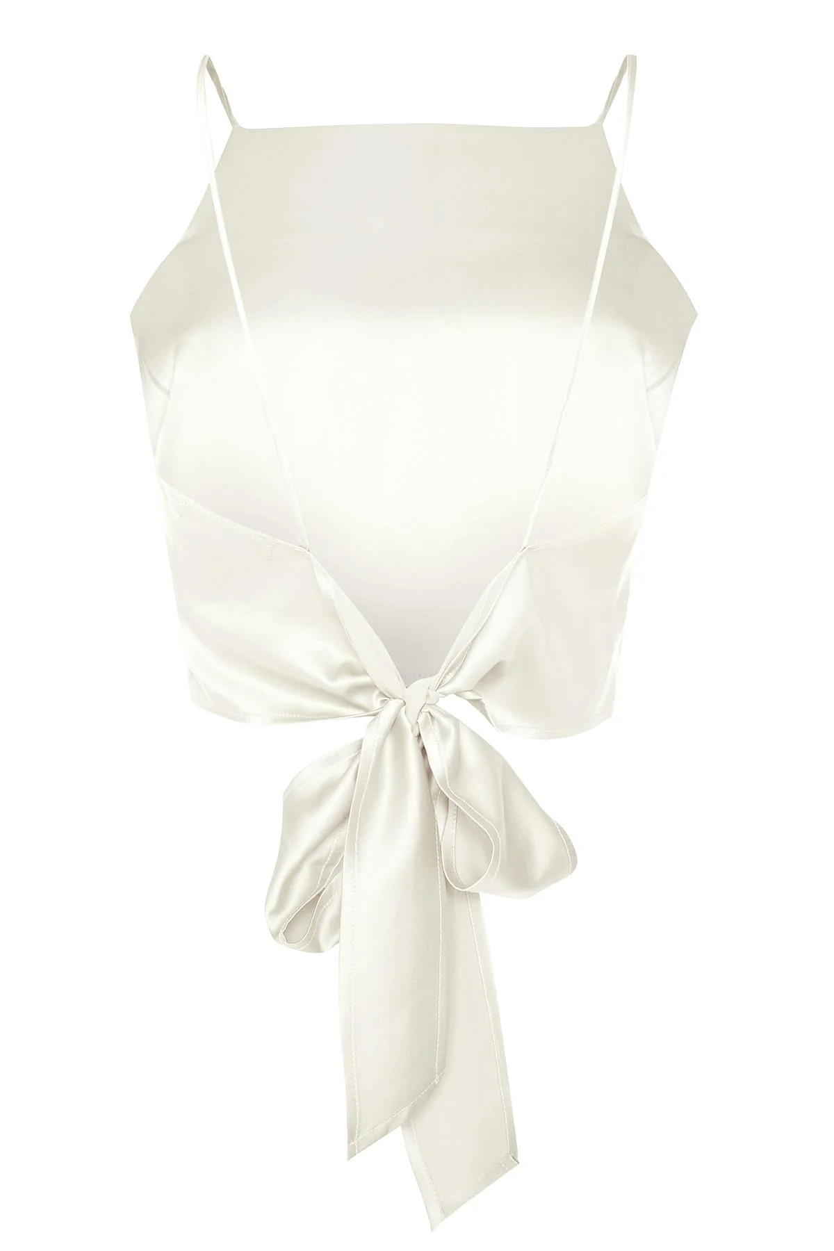 Stone-Satin Tie-Back Crop-Top - Image 2