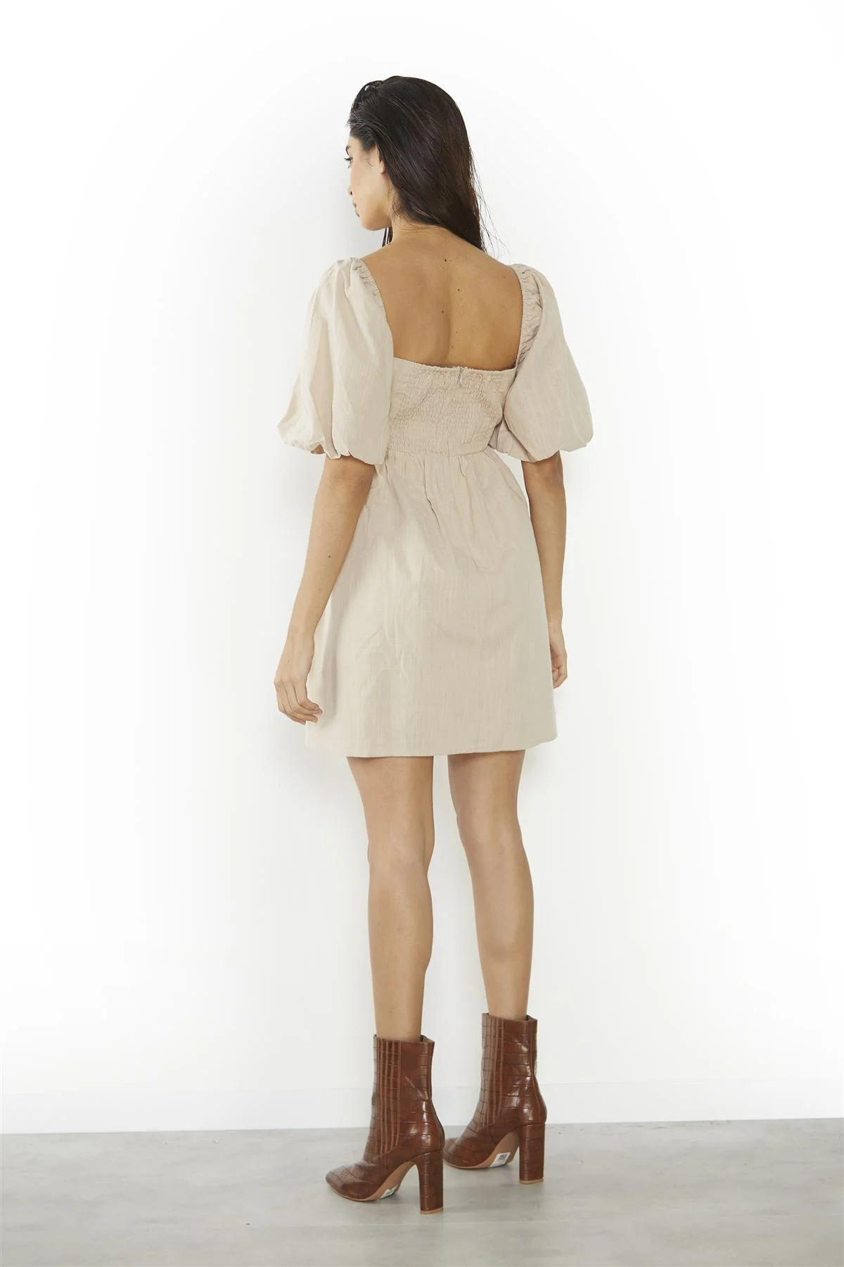Stone Square-Neck-Skater Mini-Dress - Image 2