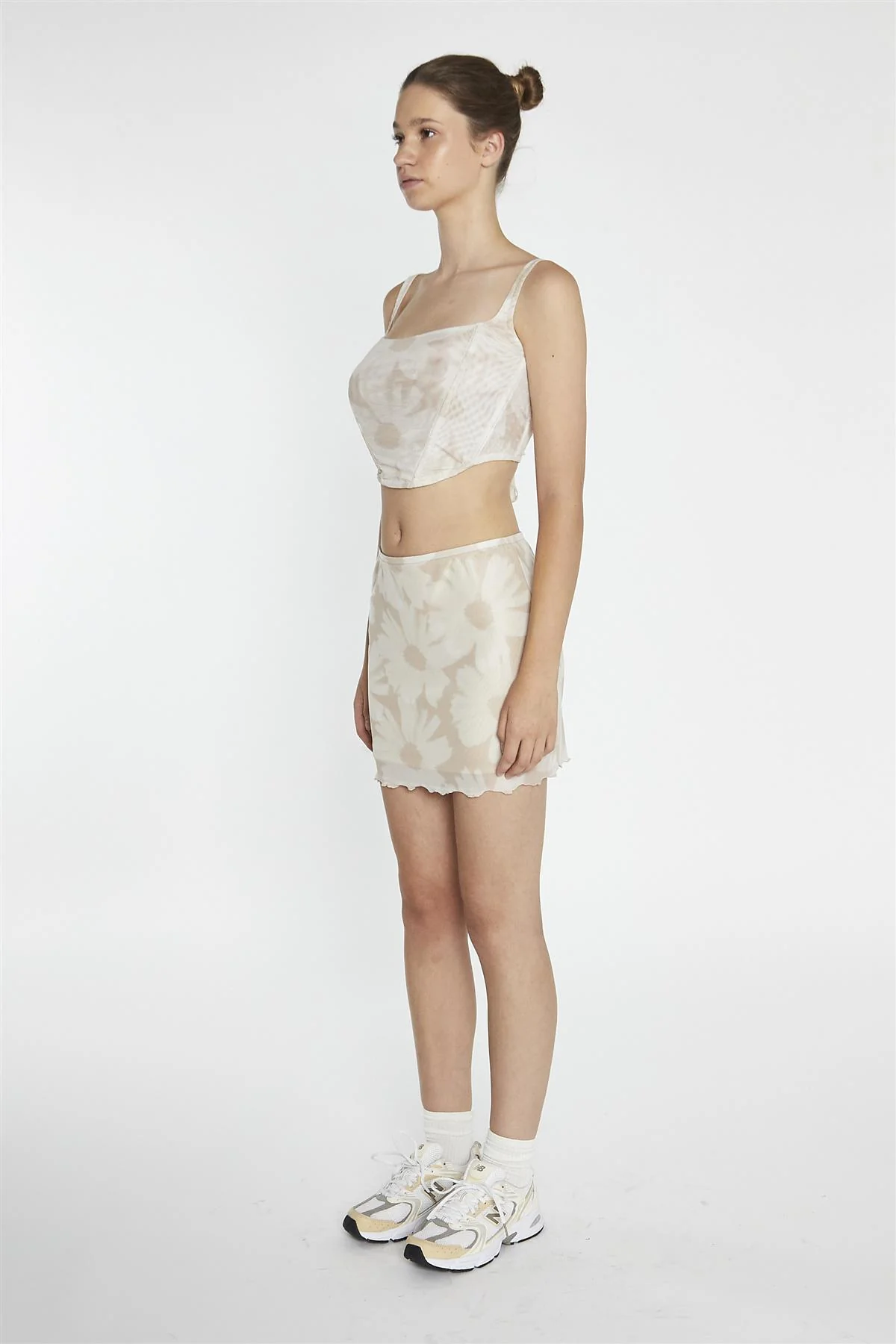 Stone-Sunflower Mesh Corset-Top - Image 4