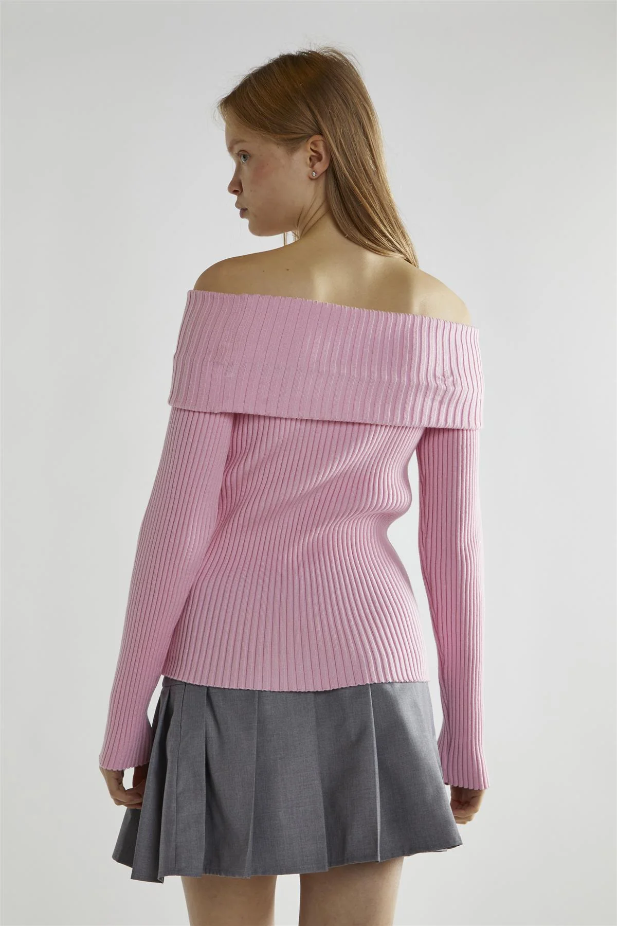 Sugar-Pink Bardot Long-Sleeve Jumper - Image 2
