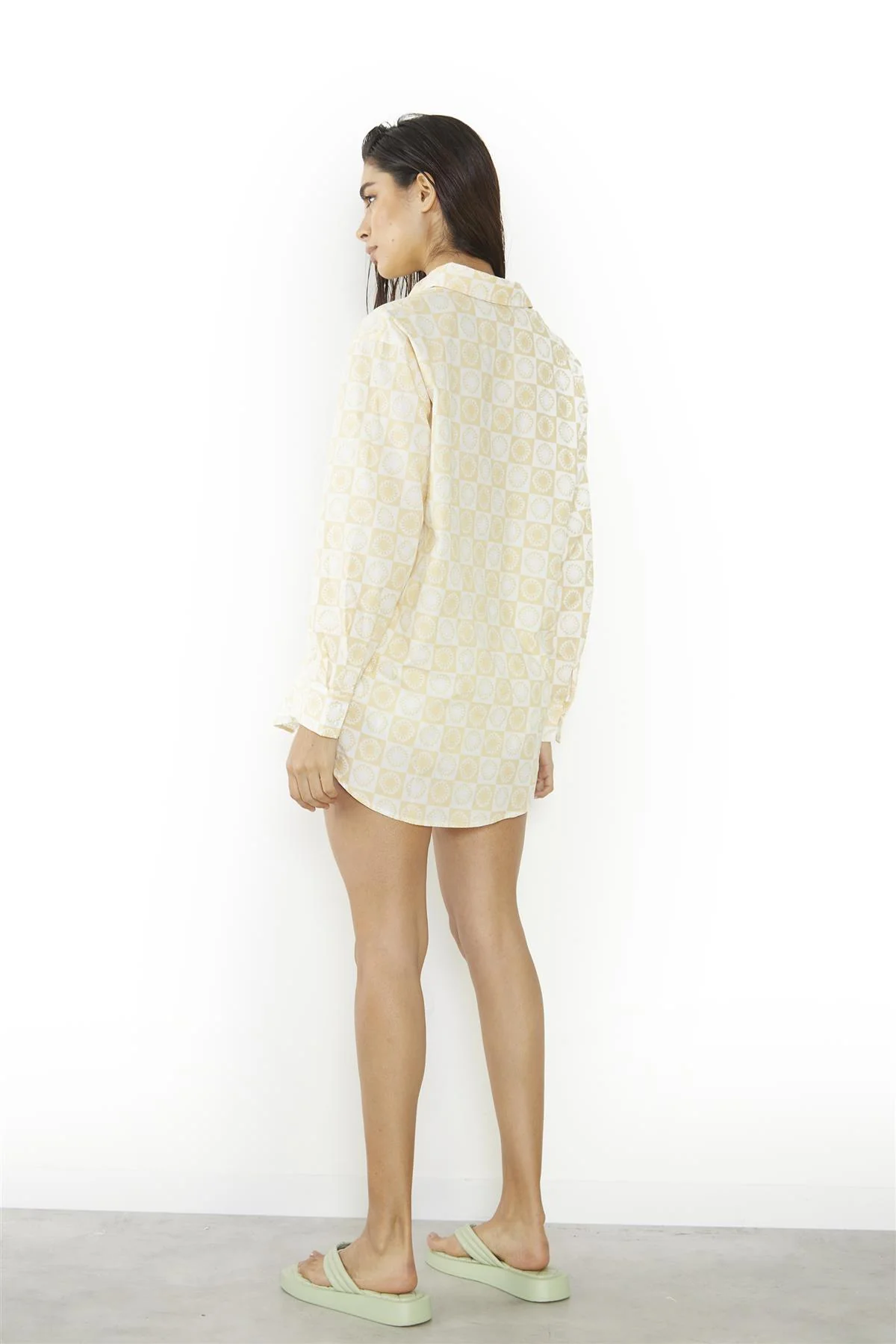 Sunflower-Check Collared Long Sleeve-Top - Image 2