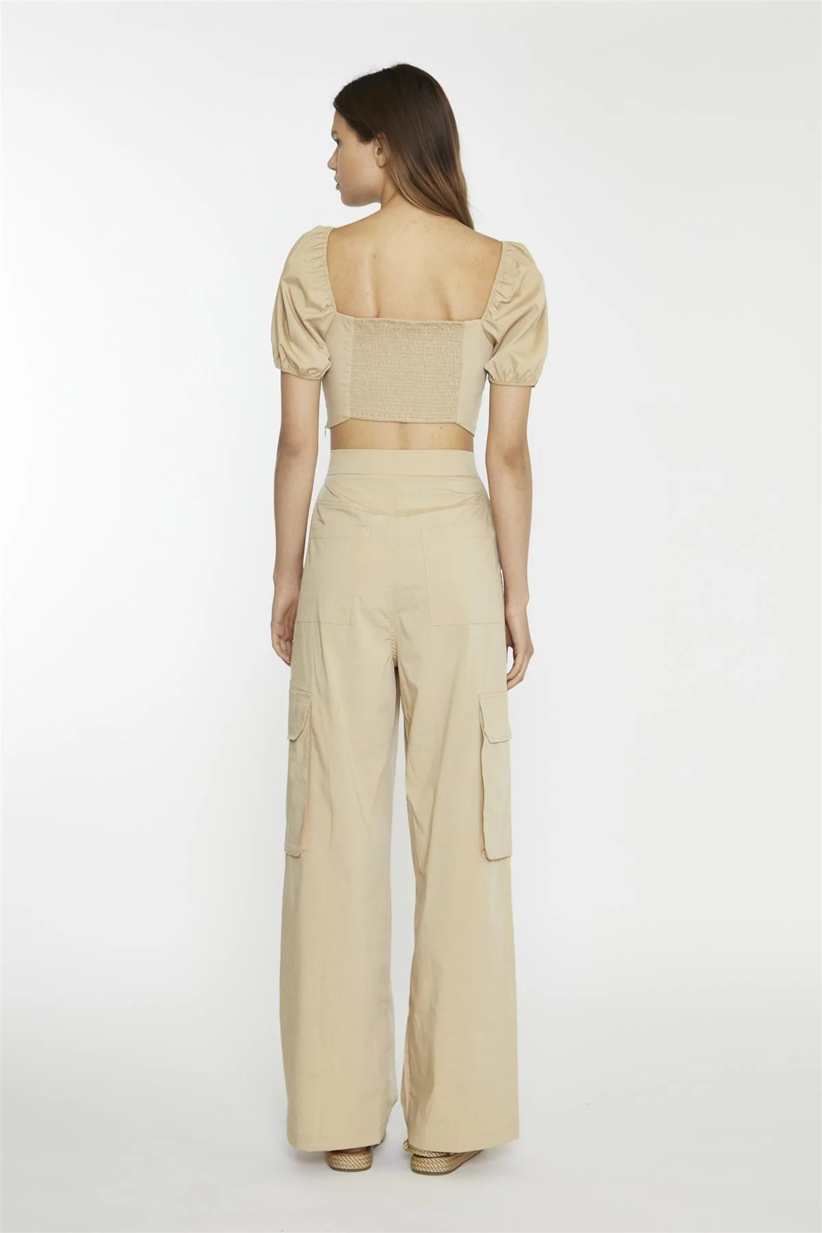 Sweetheart Neckline Crop top - Stone - Image 2