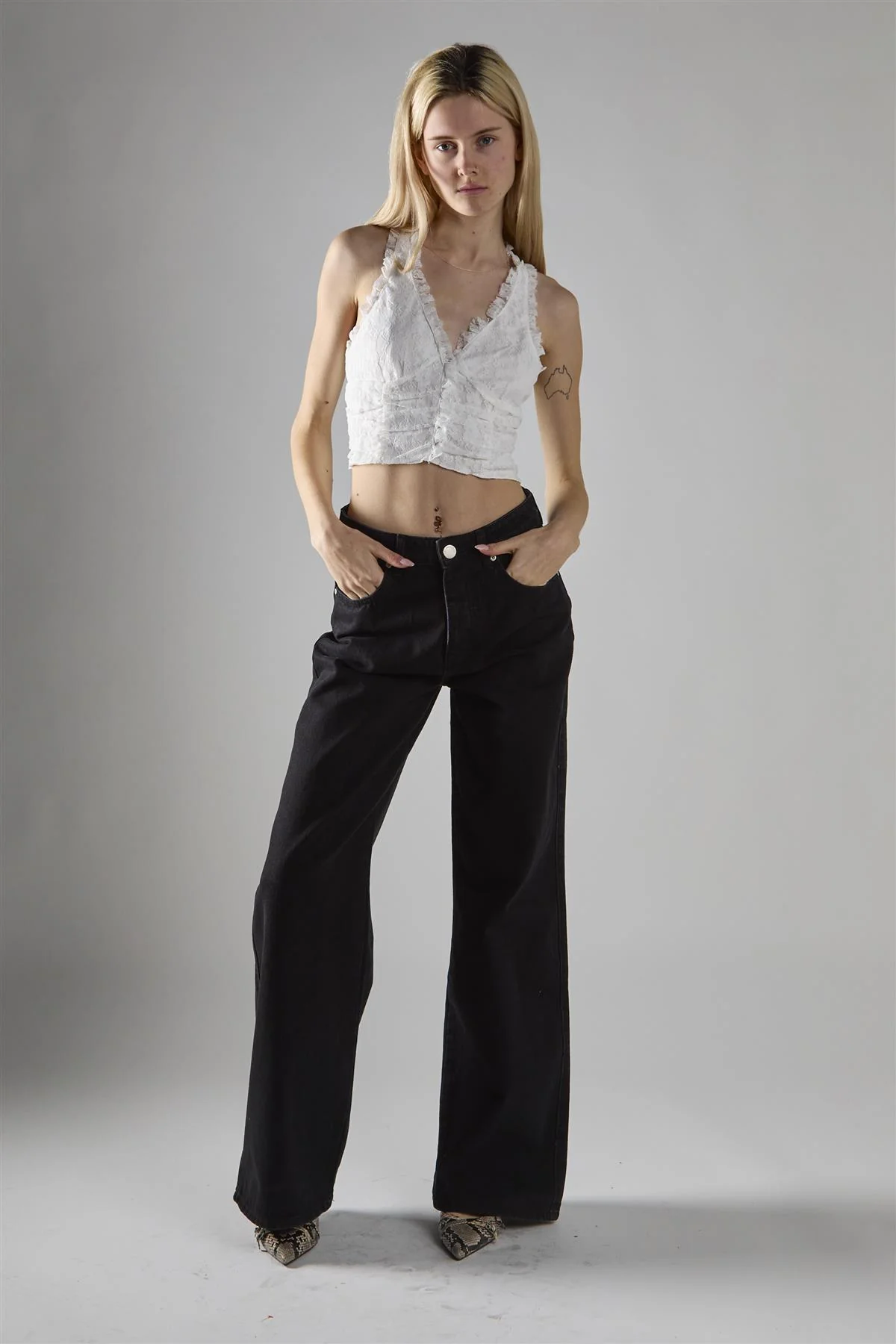 Tank Cropped Top - Off White Lace - Image 5
