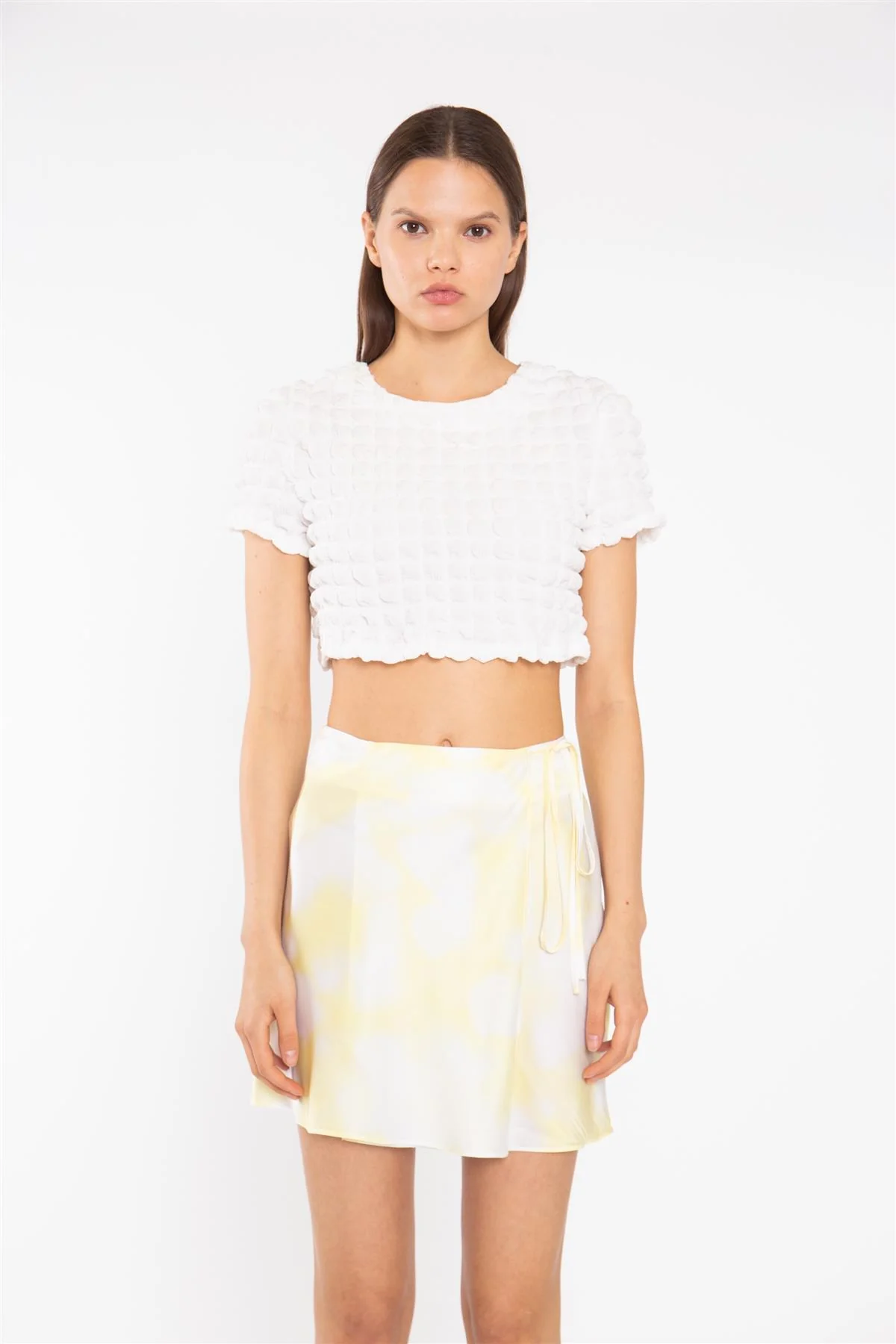 Textured-White Crop-Top - Image 4