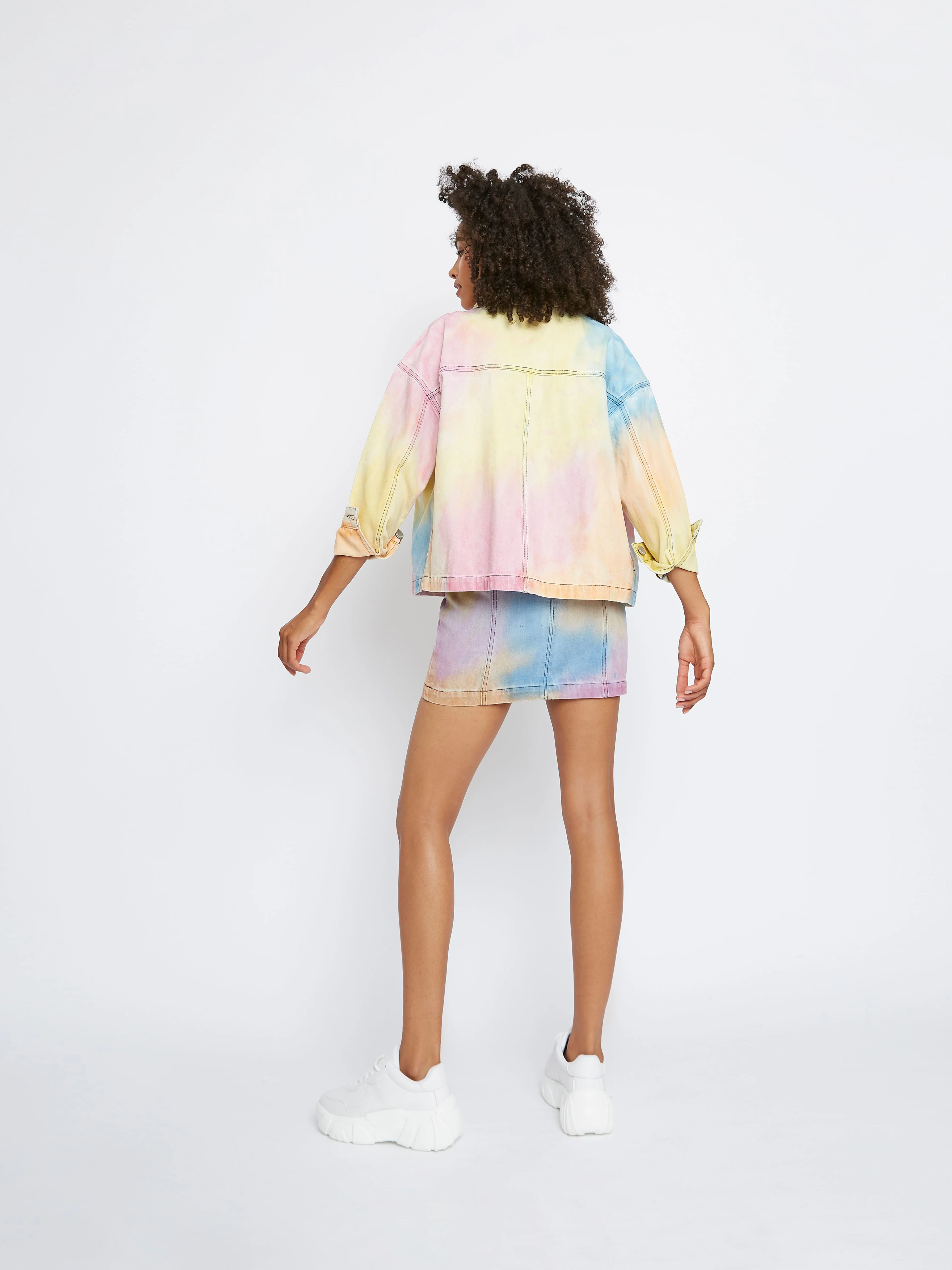 Glamorous Multi Tie-Dye Denim Jacket - Image 2
