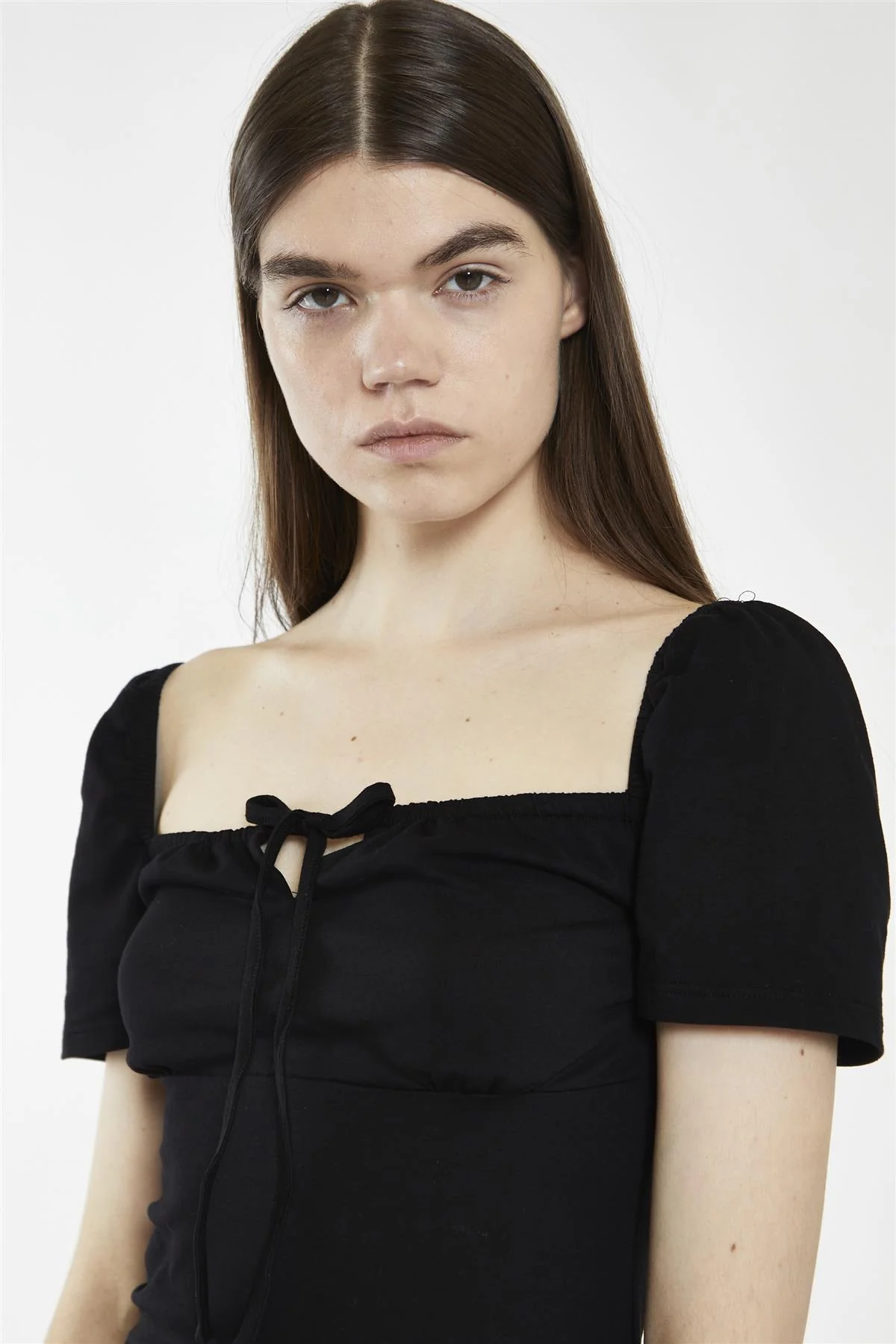 Tie Front Mini Dress - Black - Image 4