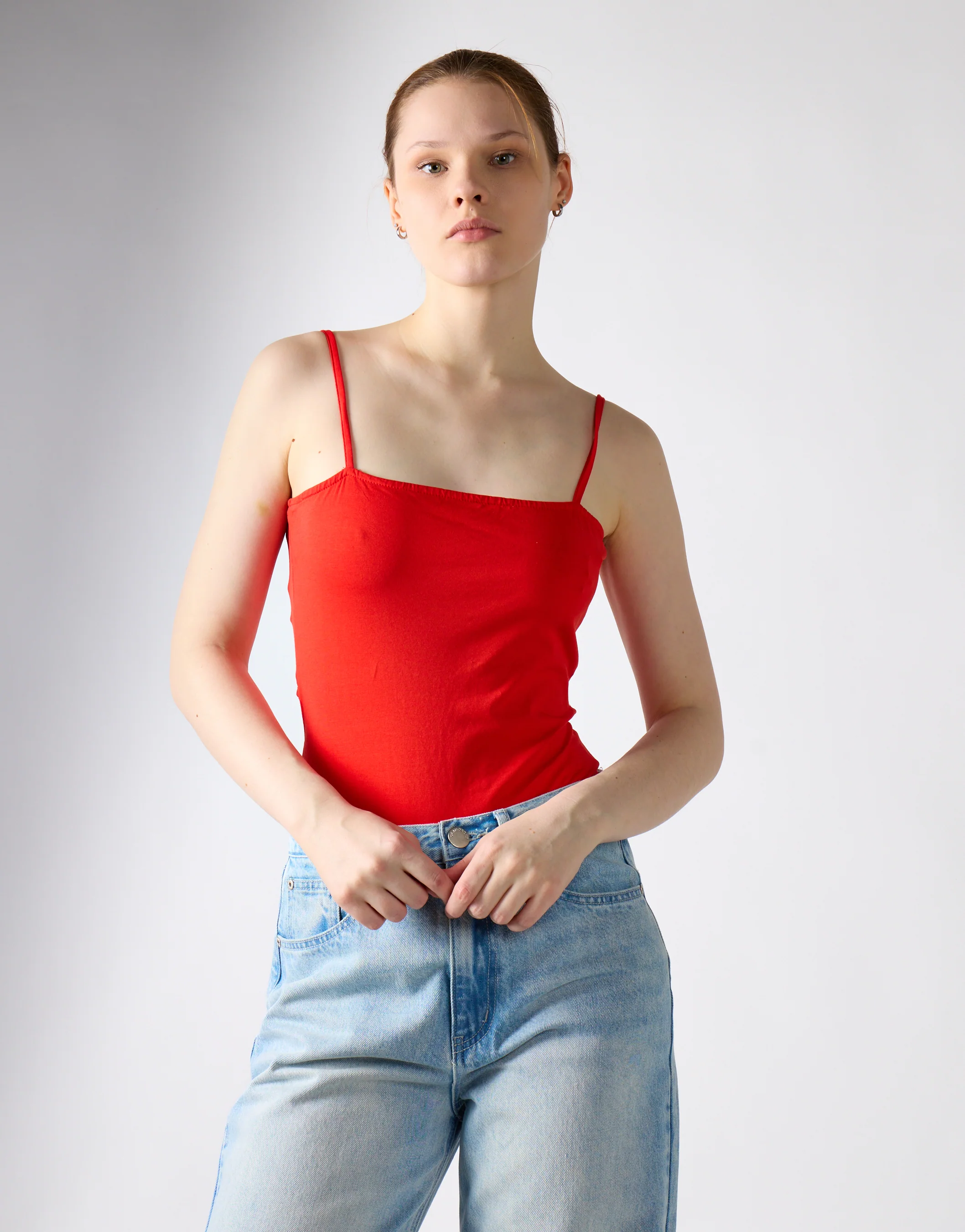 Tomato Sleeveless Tie Back Detail-Bodysuit