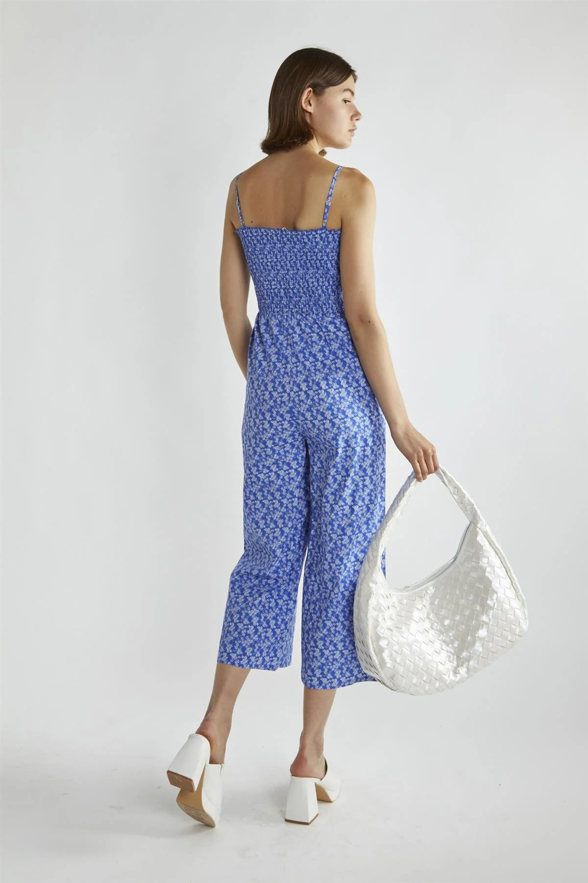 Ultramarine-Ditsy Wide-Leg Cropped-Jumpsuit - Image 2