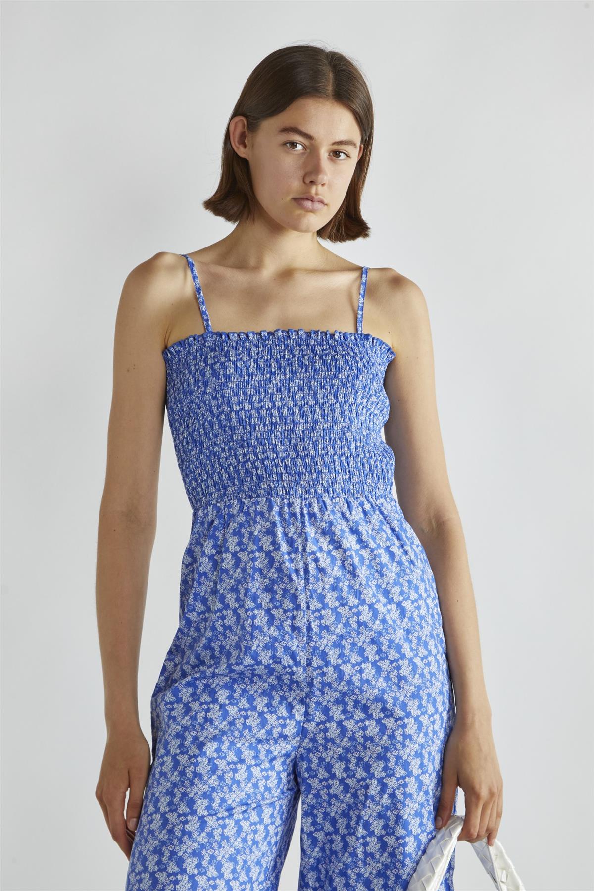 Ultramarine-Ditsy Wide-Leg Cropped-Jumpsuit - Image 3