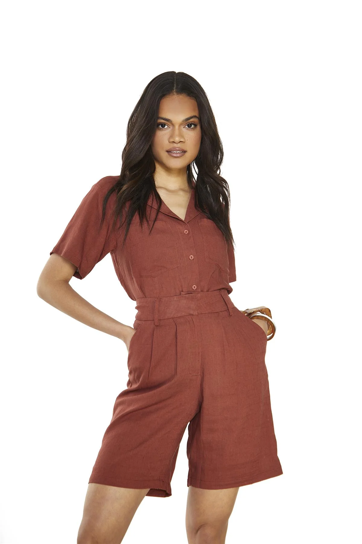 Umber Long High-Waisted-Shorts - Image 3