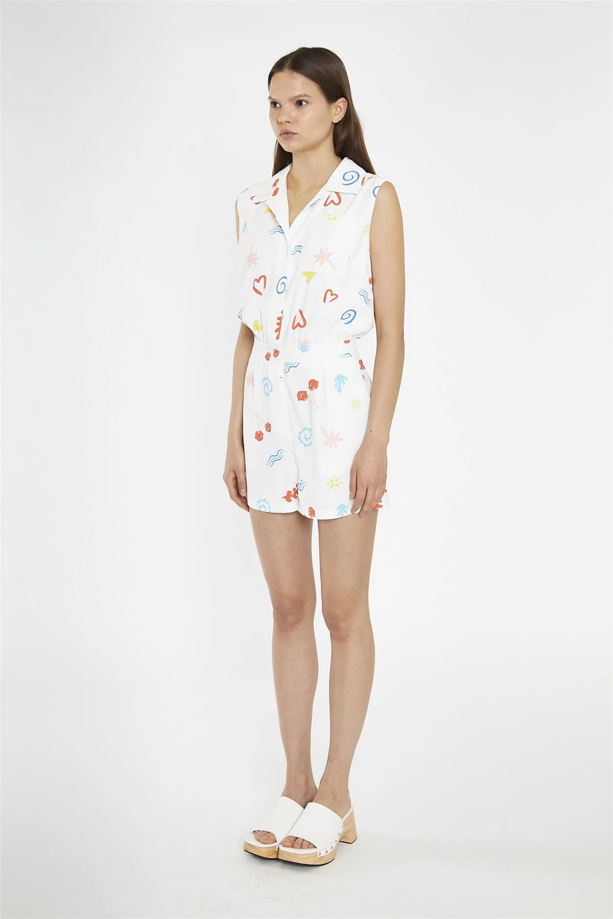 Vacation-Print Collared Playsuit - Image 4