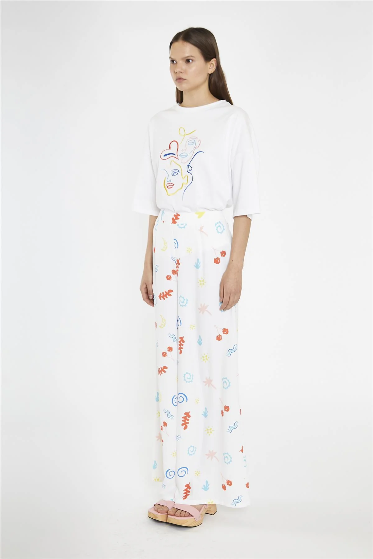 Vacation Print Wide Leg-Trousers - Image 4