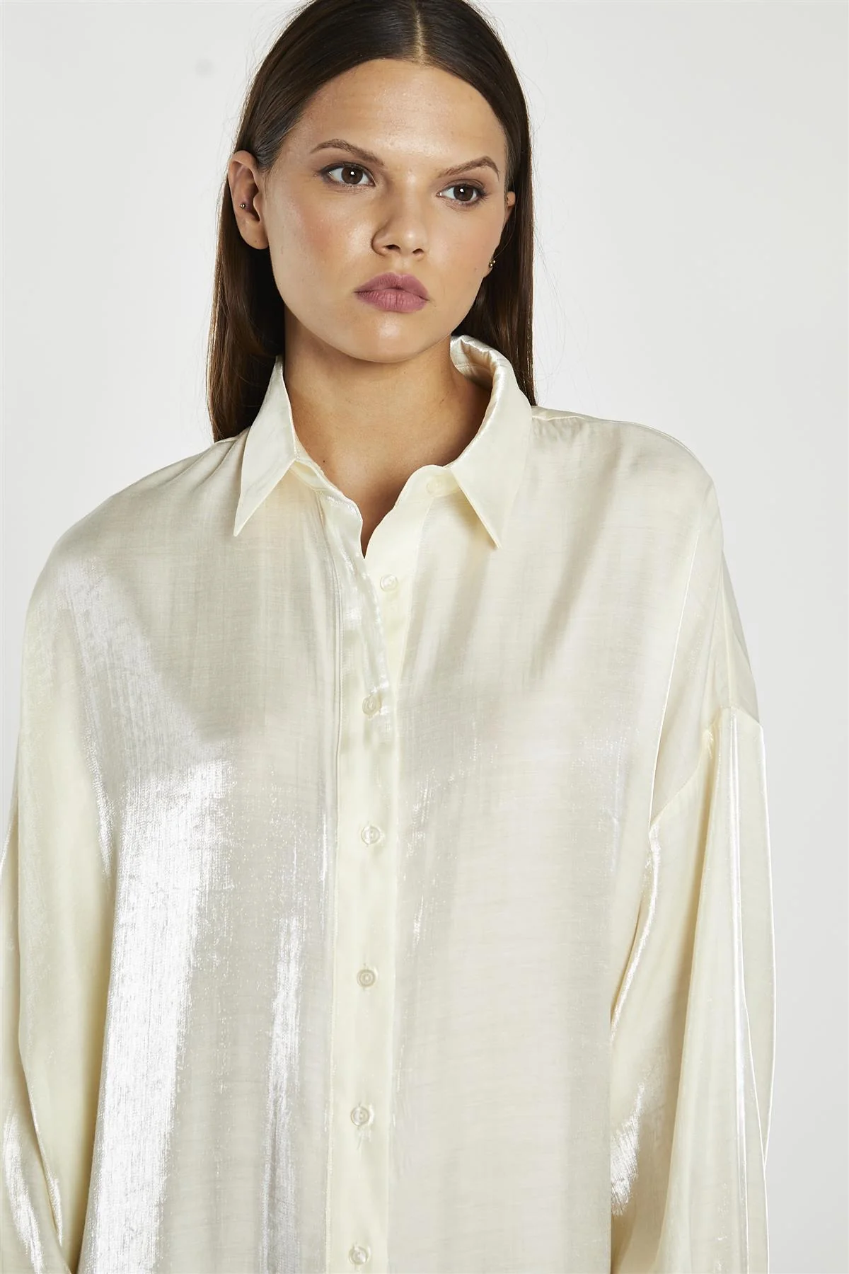 Vanilla-Shimmer Shirt-Dress - Image 4
