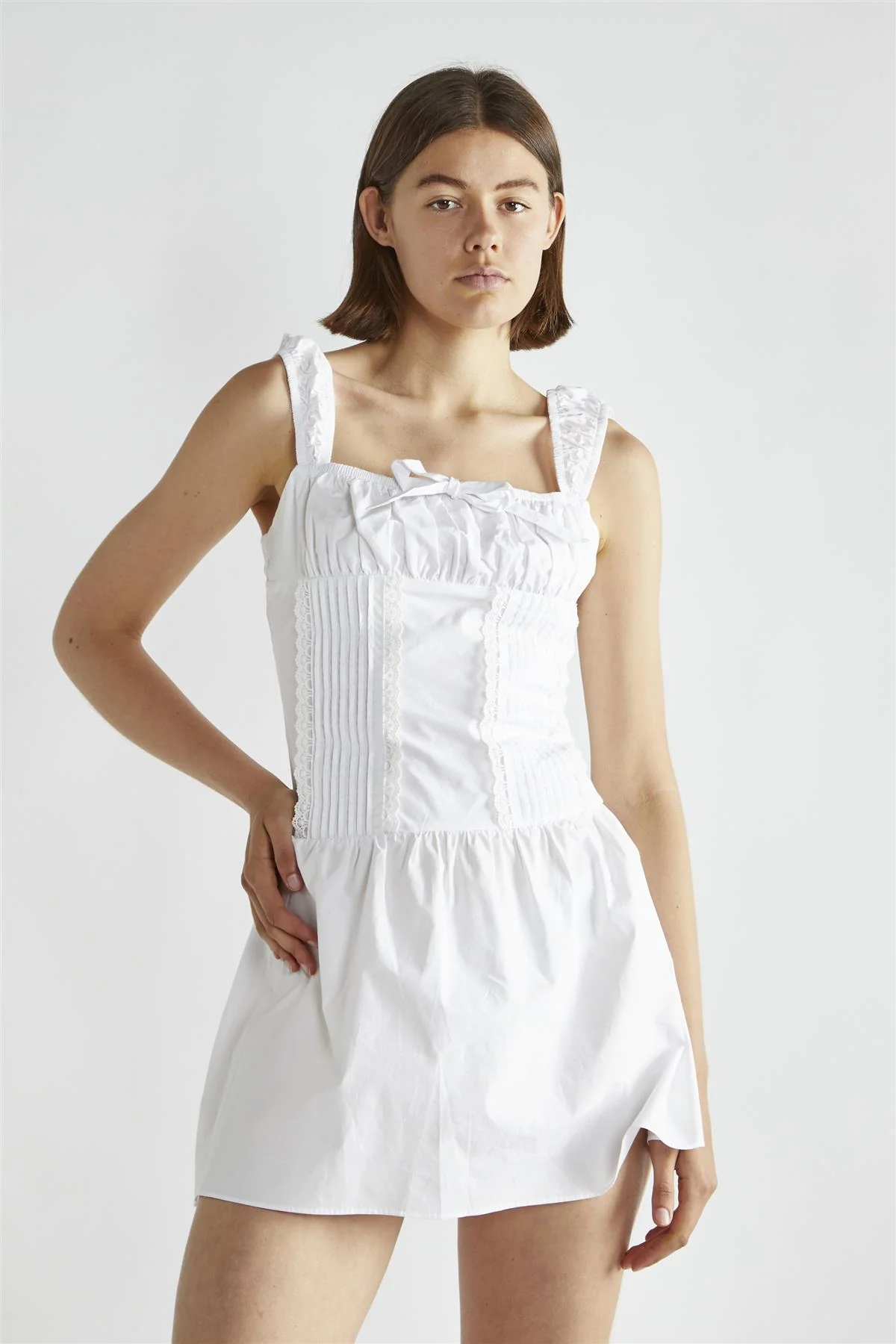 White A-Line Mini-Dress - Image 3