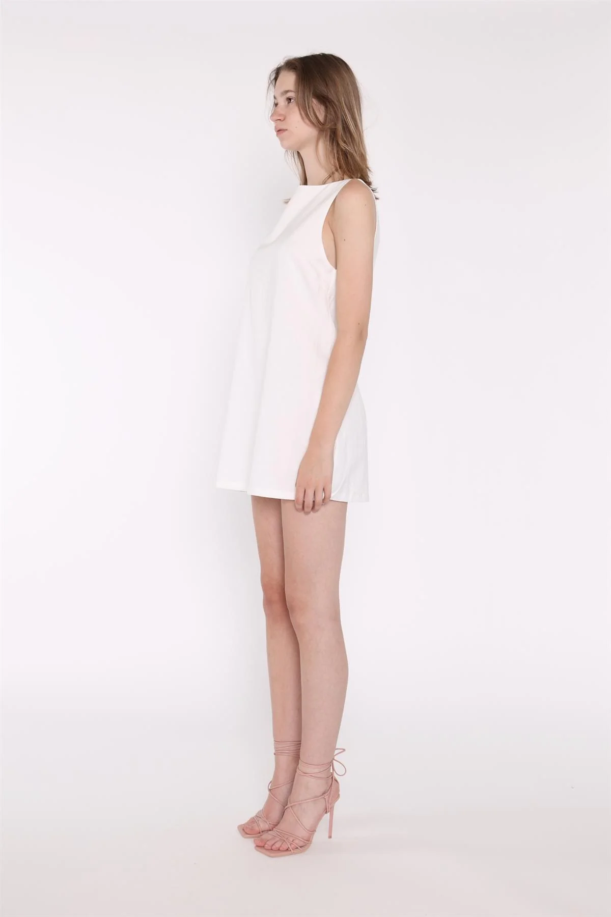 White A-Line Shift Mini-Dress - Image 4