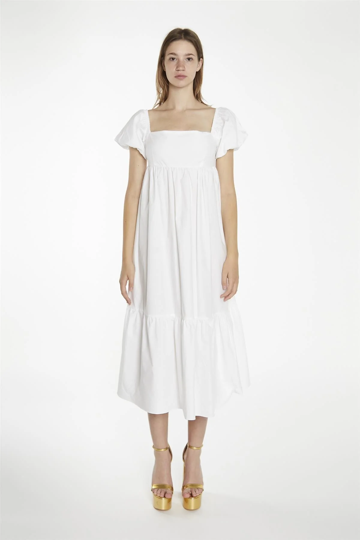 White Babydoll Midaxi-Dress - Image 4