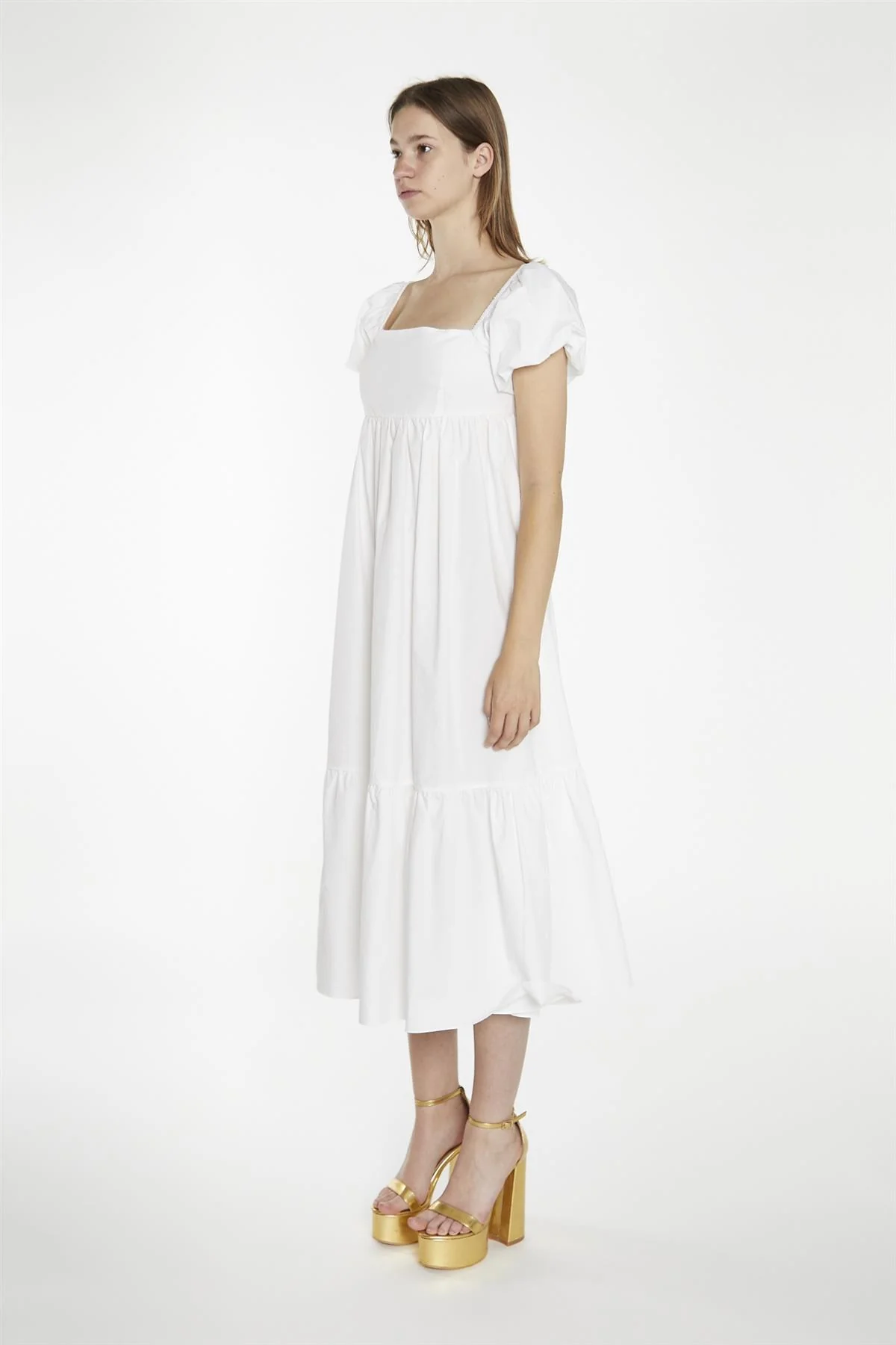 White Babydoll Midaxi-Dress - Image 7