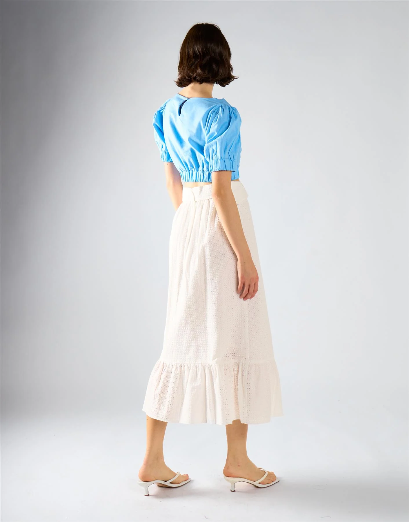 White Belted Midi Skirt - Image 4