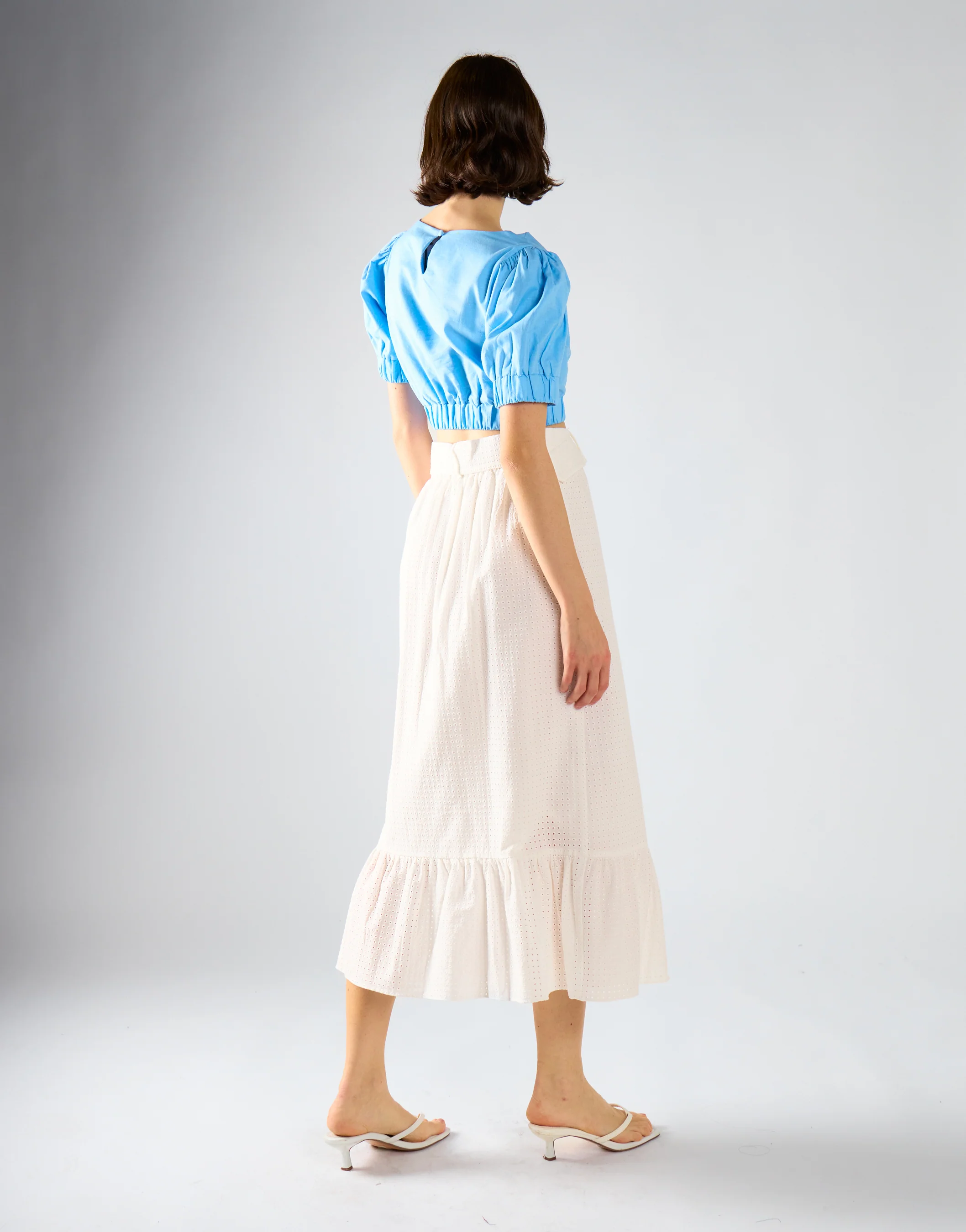 White Belted Midi-Skirt - Image 2