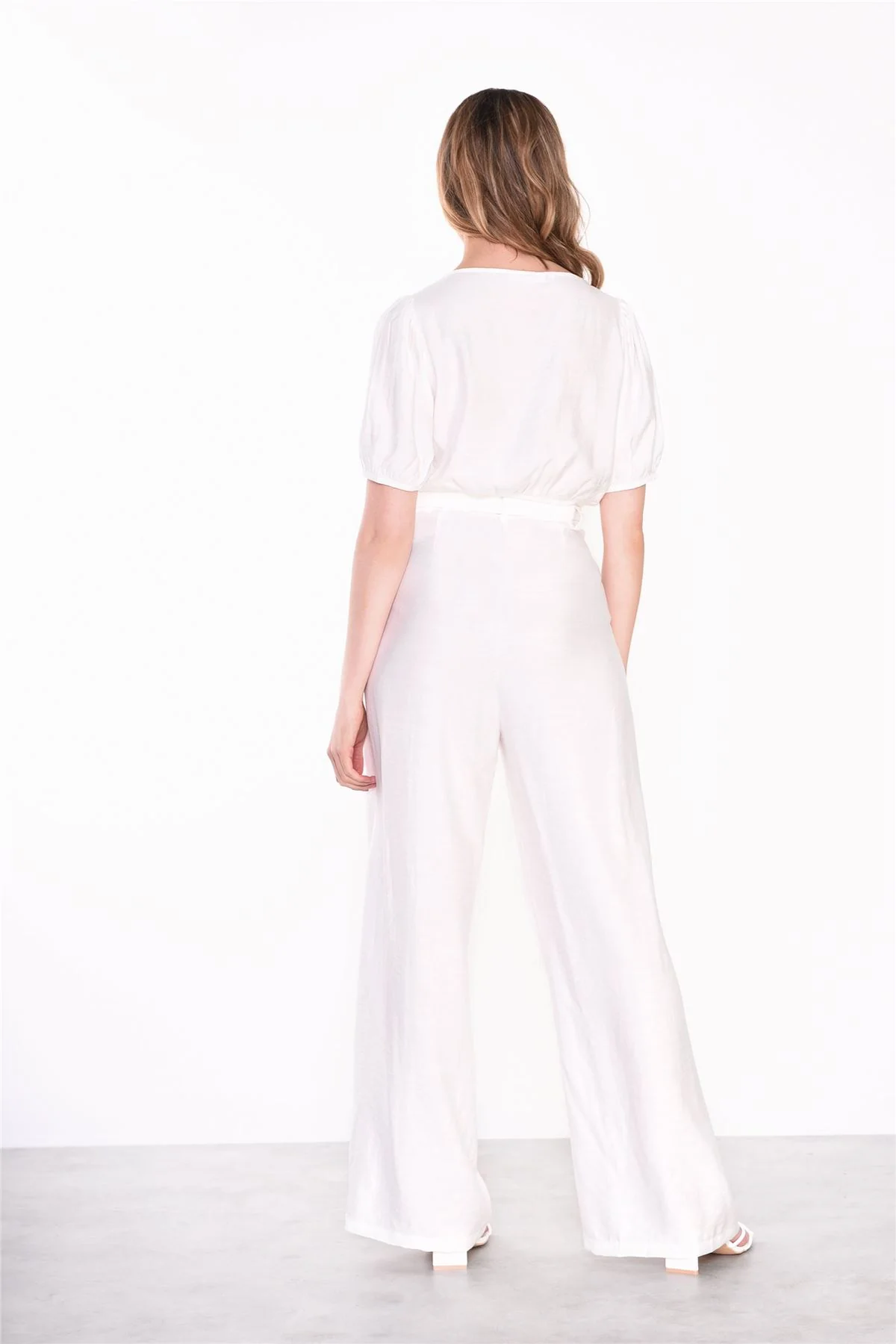 White Belted Wide-Leg trousers - Image 2