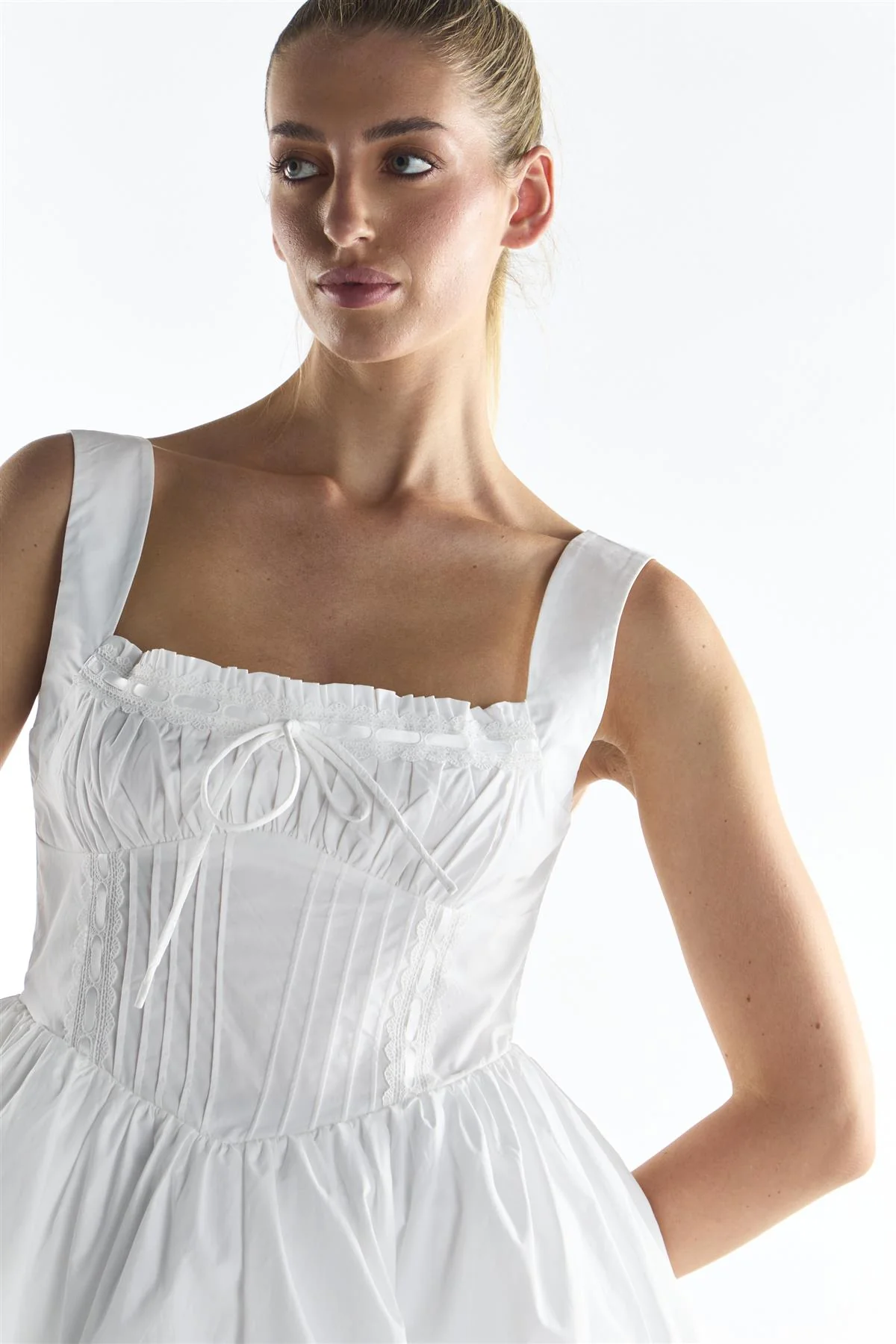 White Corset Mini Dress - Image 3