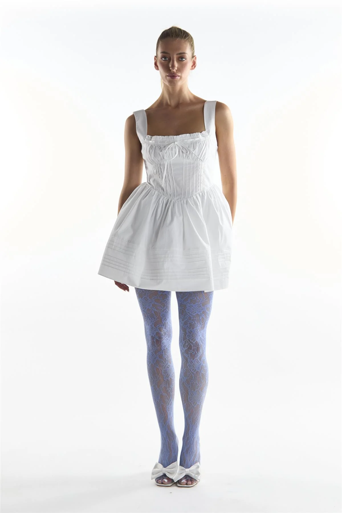 White Corset Mini Dress - Image 4