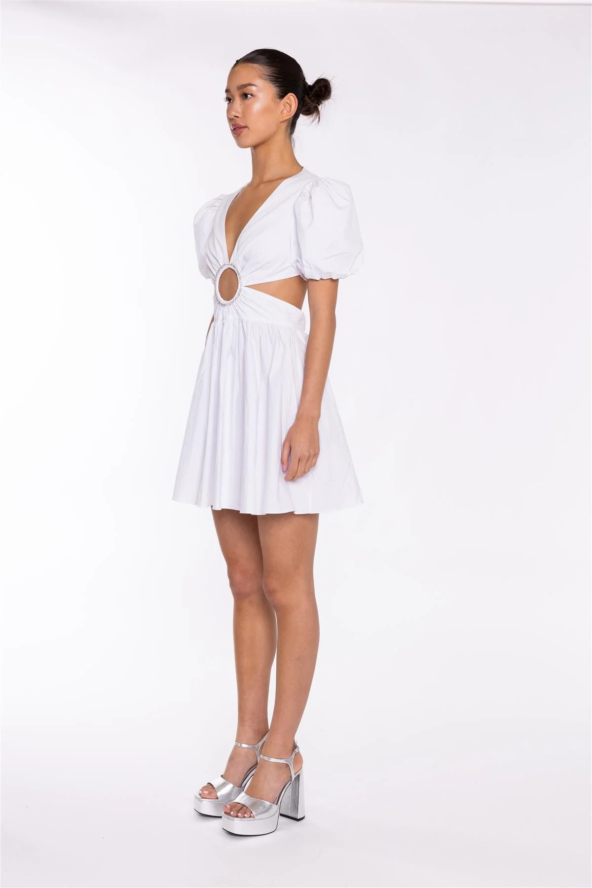 White Cut-Out Mini-Dress - Image 4