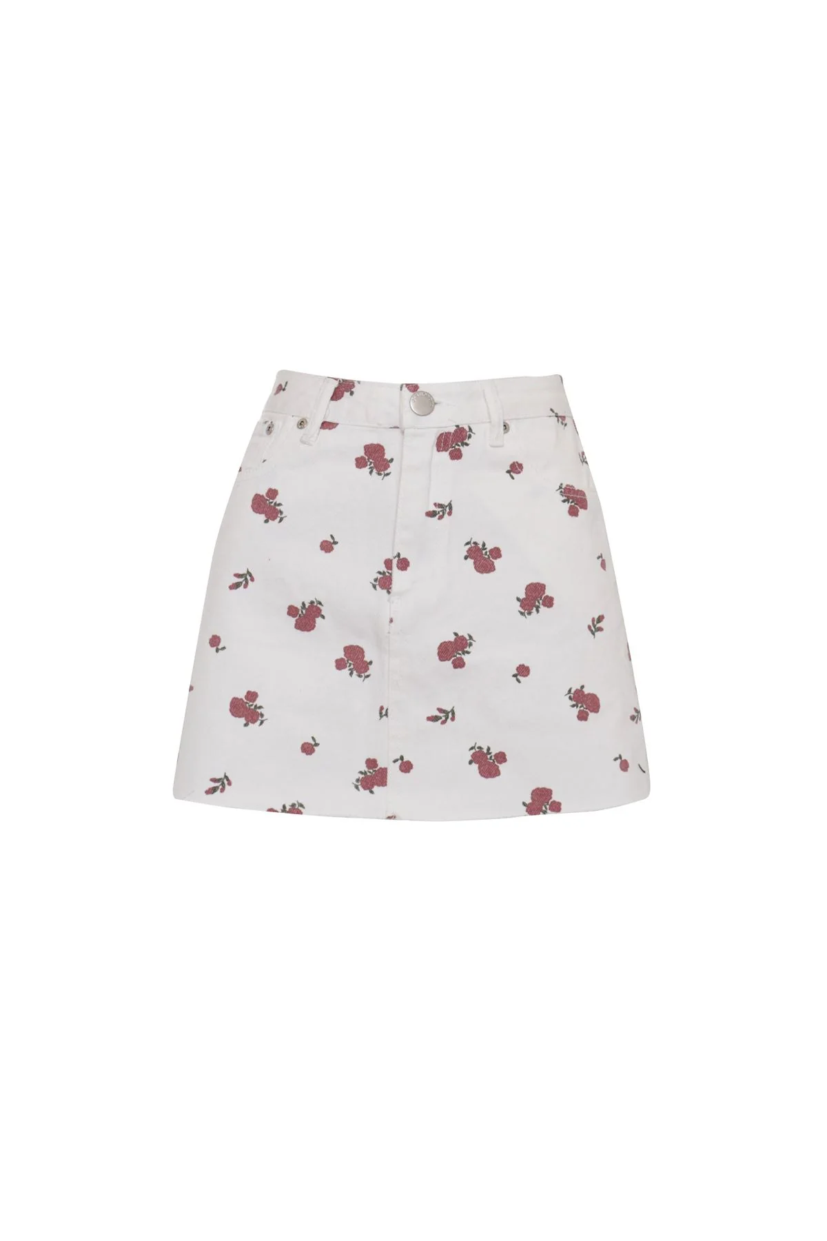 White-Ditsy-Denim Mini-Skirts - Image 5