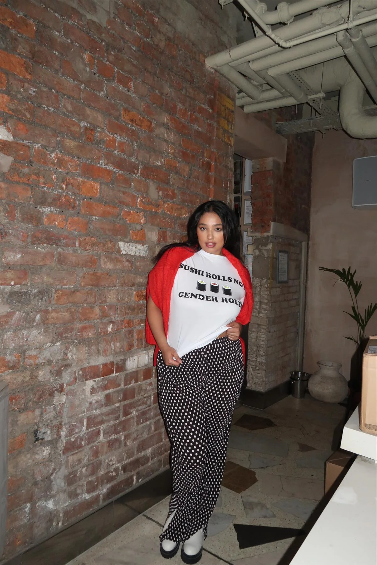 White Gender roll T shirt - Image 3