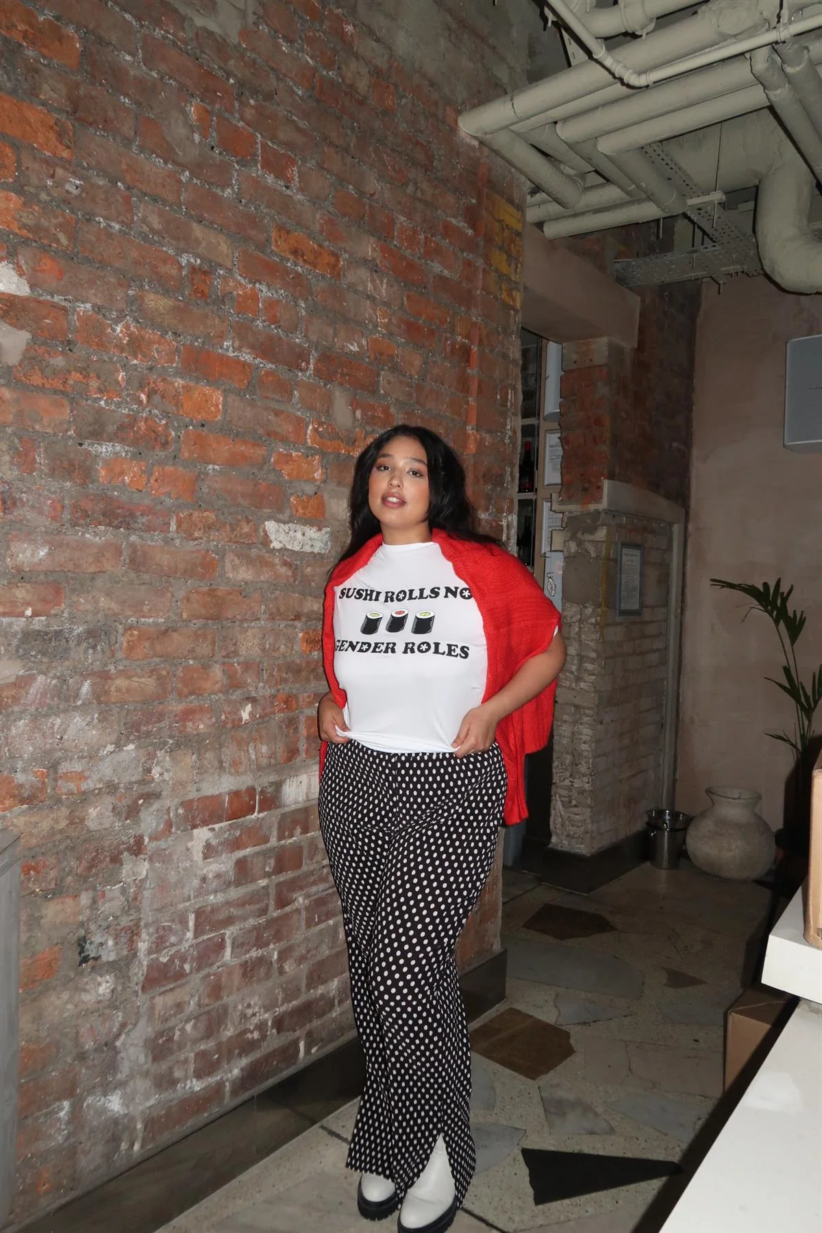 White Gender roll T shirt - Image 4