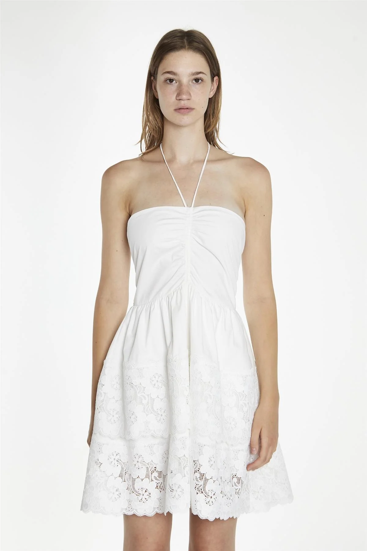 White Halterneck Mini-Dress - Image 3