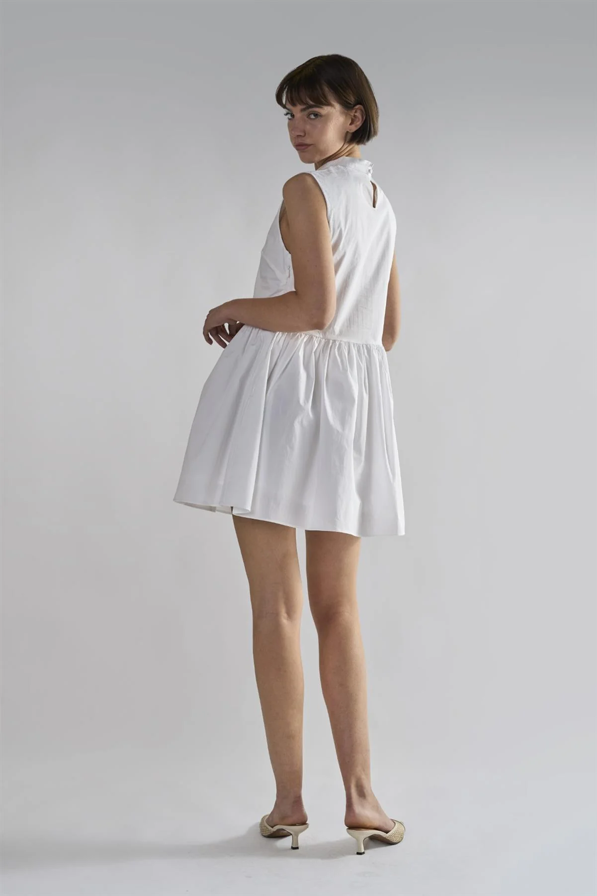 White High-Neck- Mini-Dresses - Image 2