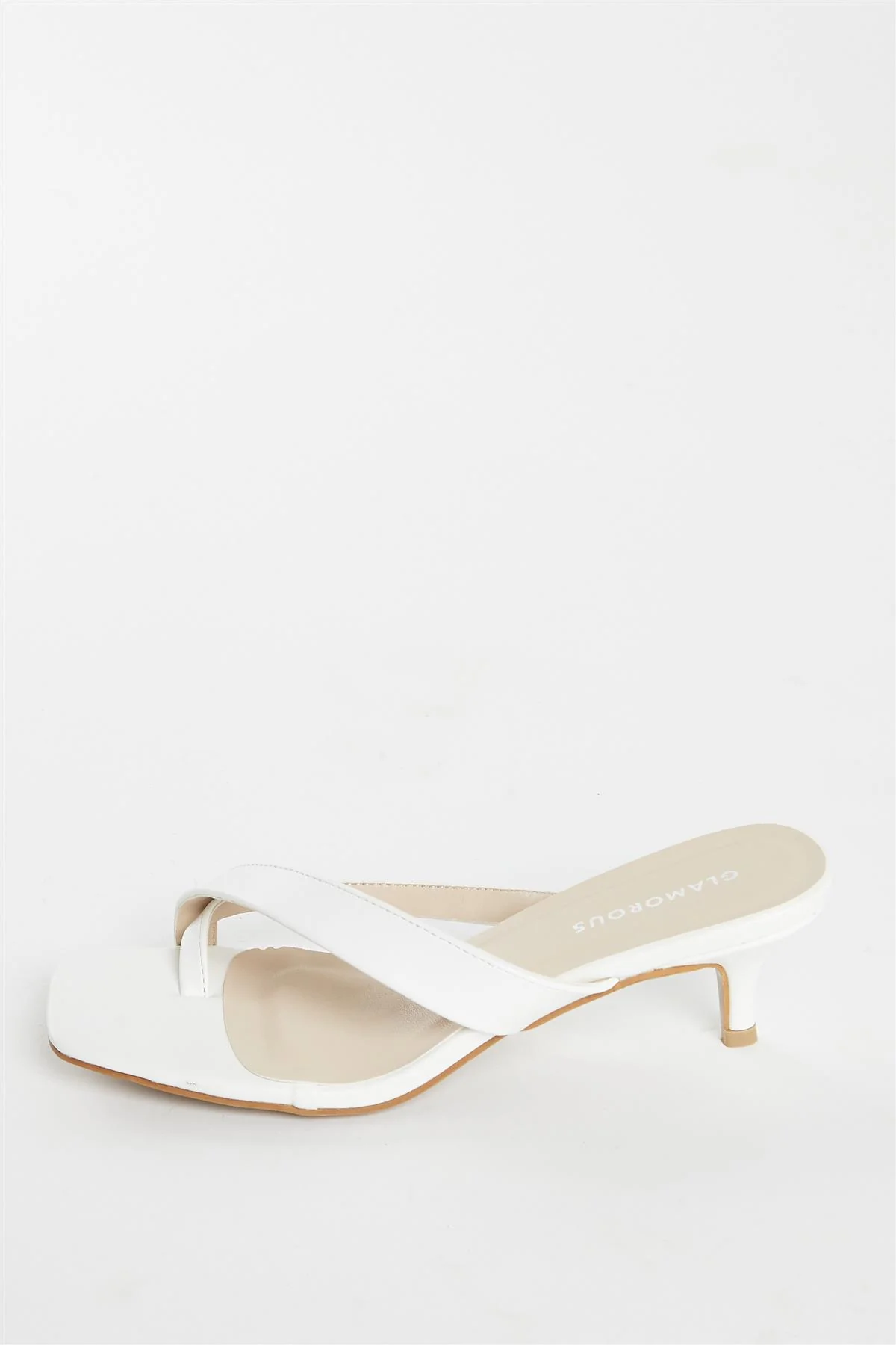 White Kitten Heel Kitten Heel-Heeled Sandal - Image 3