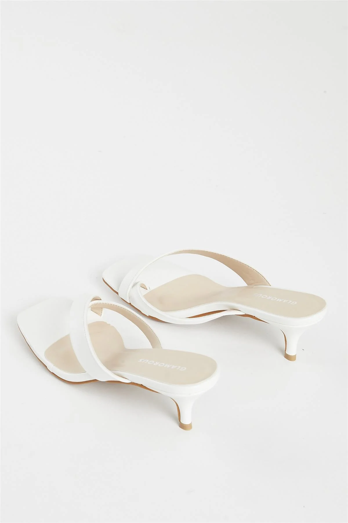 White Kitten Heel Kitten Heel-Heeled Sandal - Image 4
