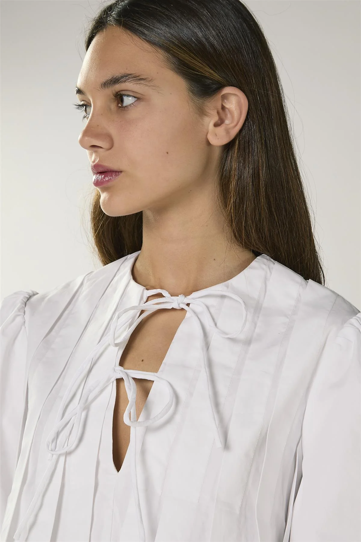 White Pleated Smock Dress - Image 3