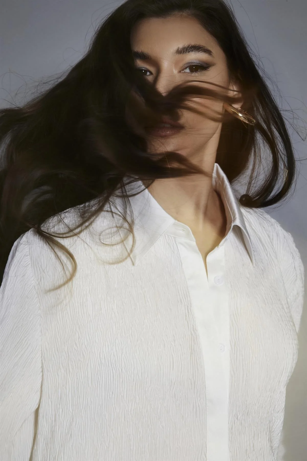 White-Plisse Oversized Shirt - Image 4