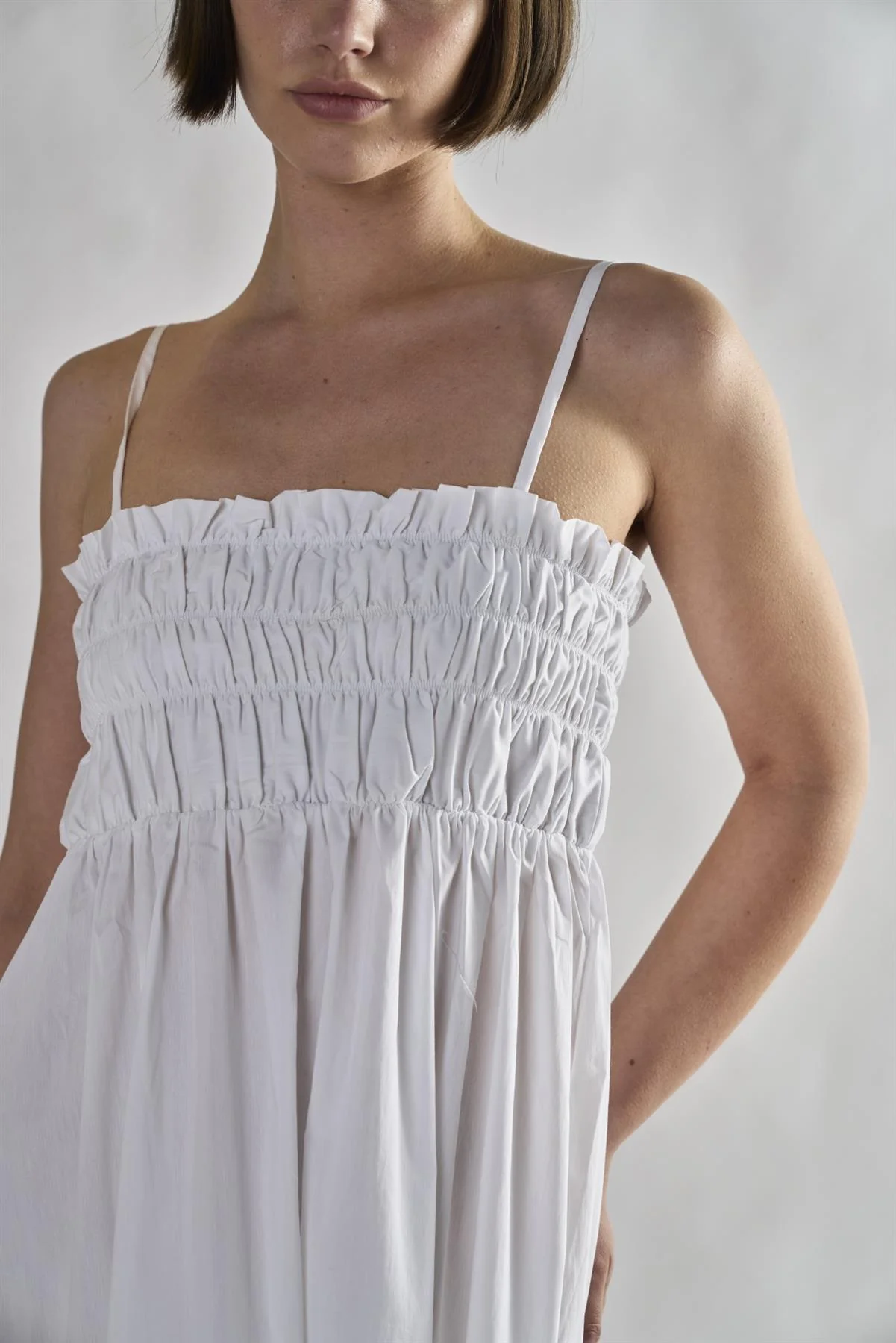 White Ruffled Midi-Dresses - Image 3