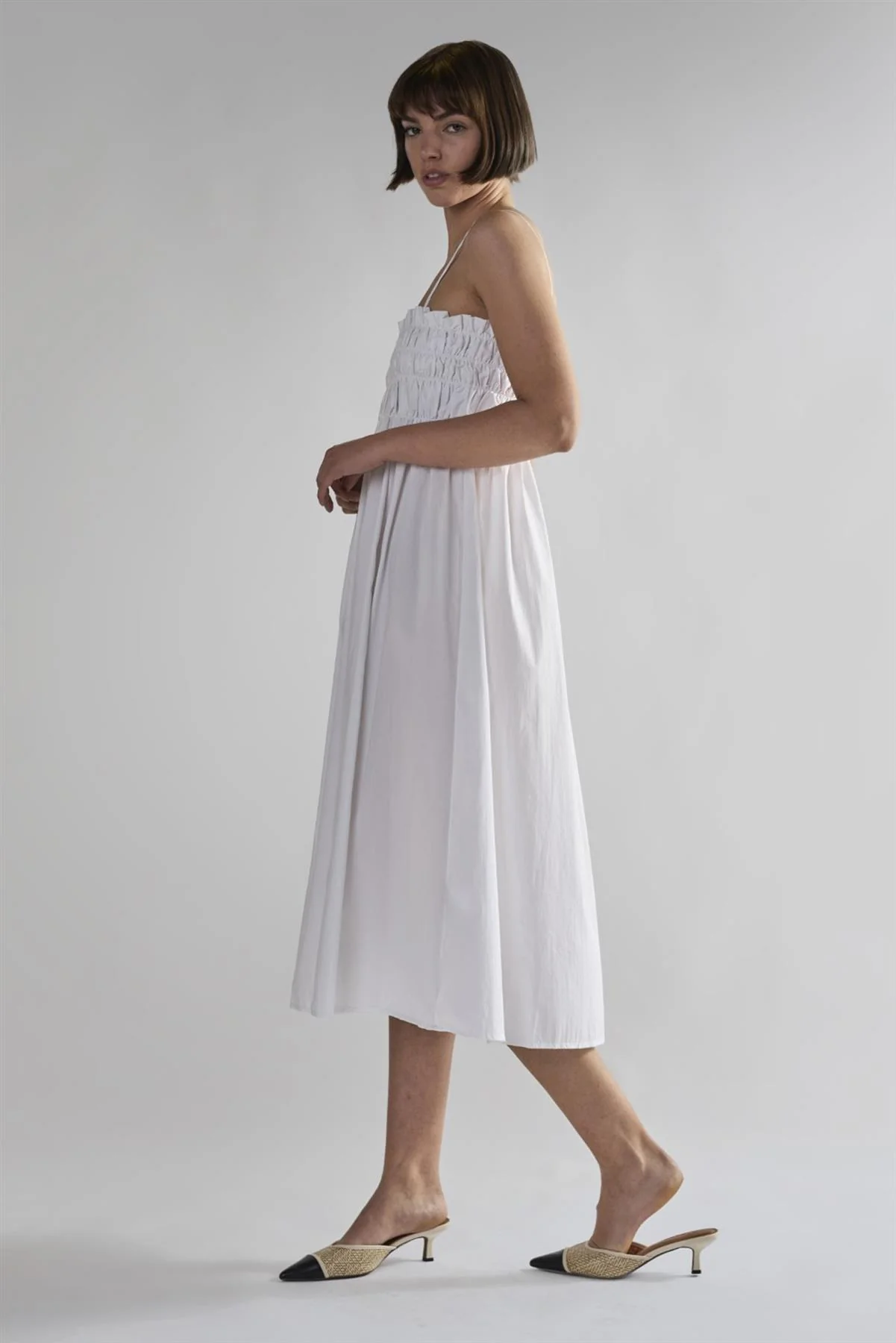 White Ruffled Midi-Dresses - Image 4