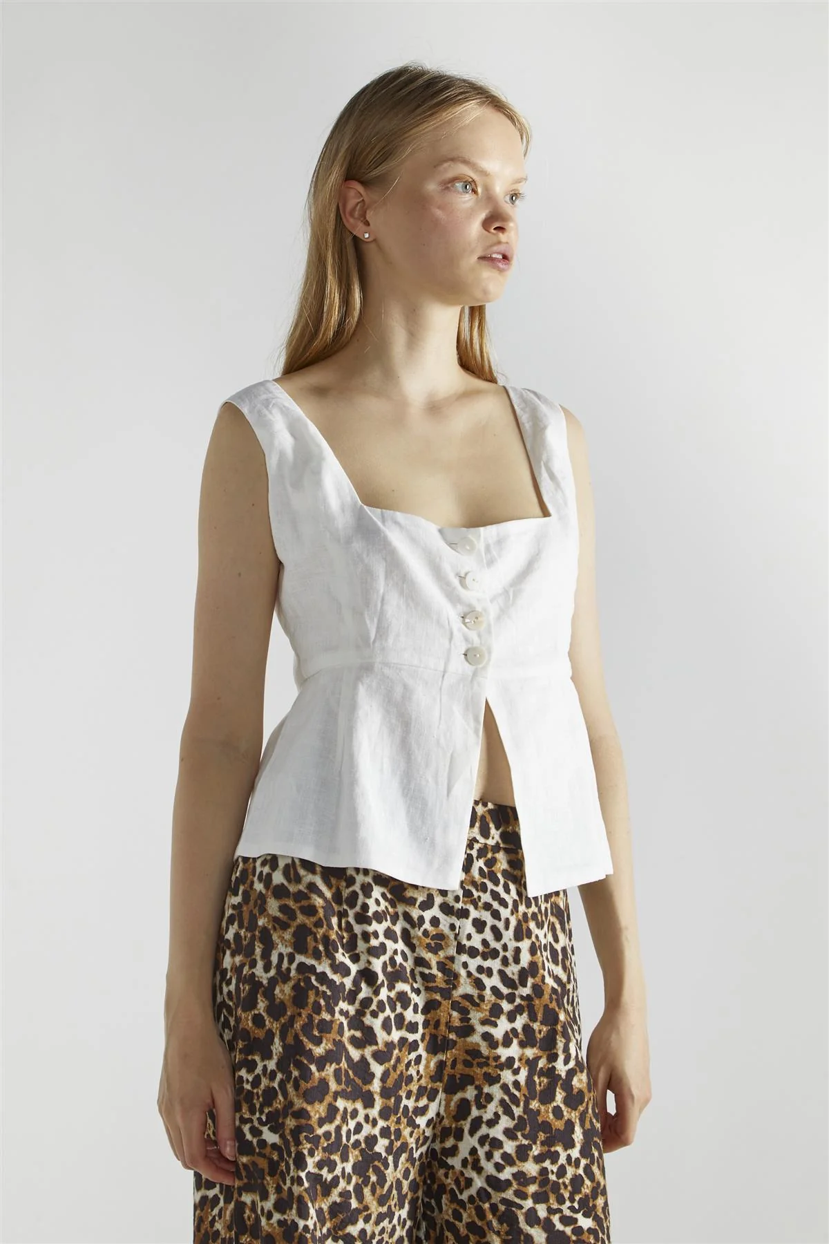 White Square-Neck Crop-Top - Image 3