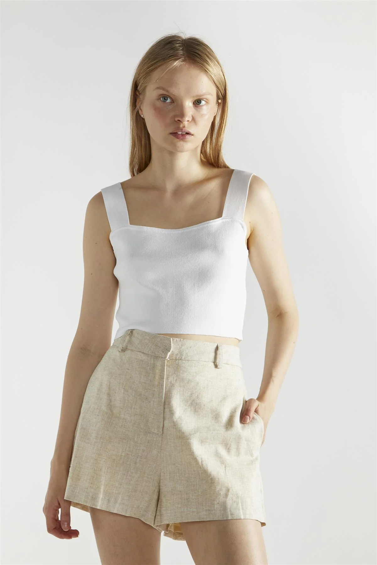 White Square-Neck-Tops - Image 3